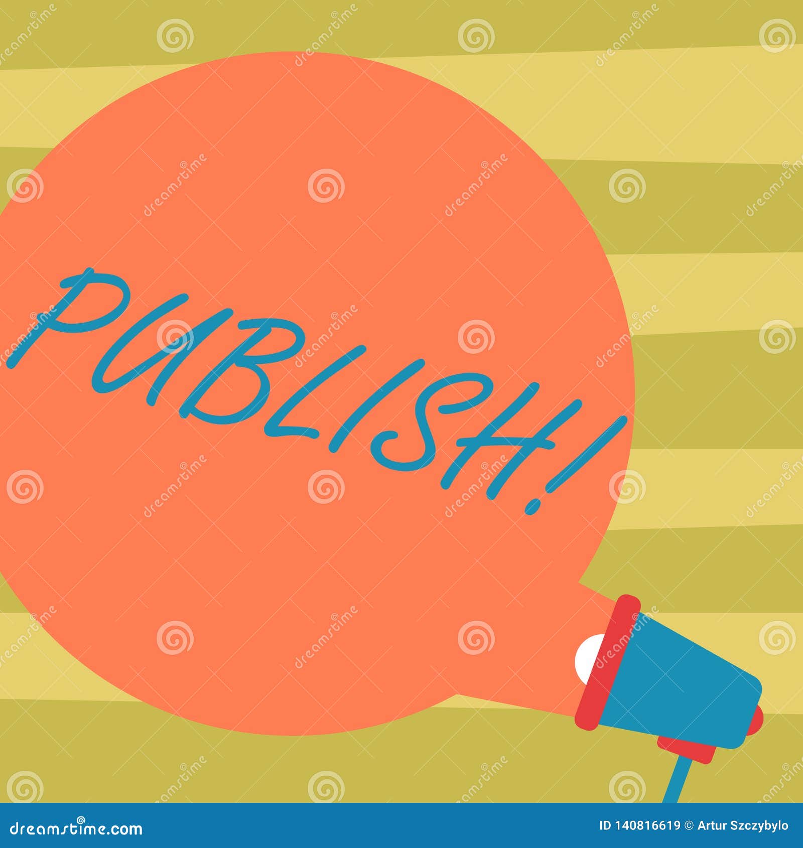 text sign showing publish. conceptual photo make information available to showing issue a written product blank round color speech
