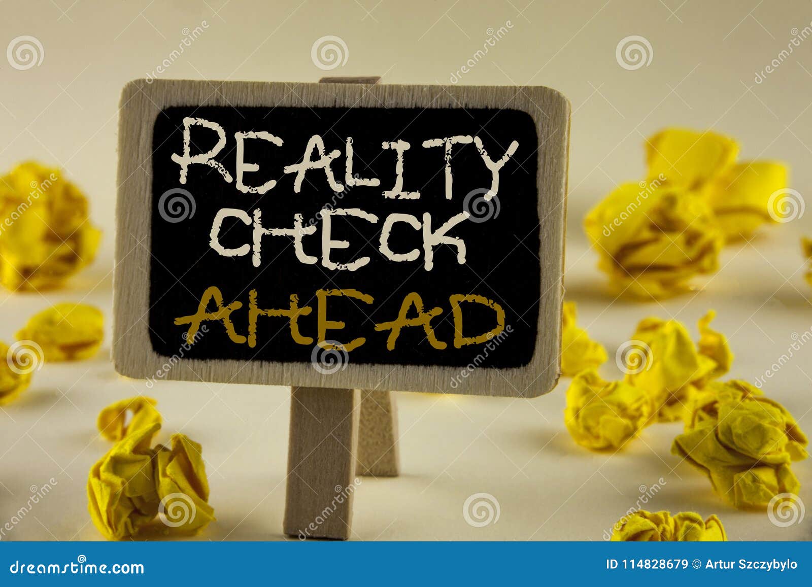 text sign showing reality check ahead. conceptual photo unveil truth knowing actuality avoid being sceptical written on wooden not