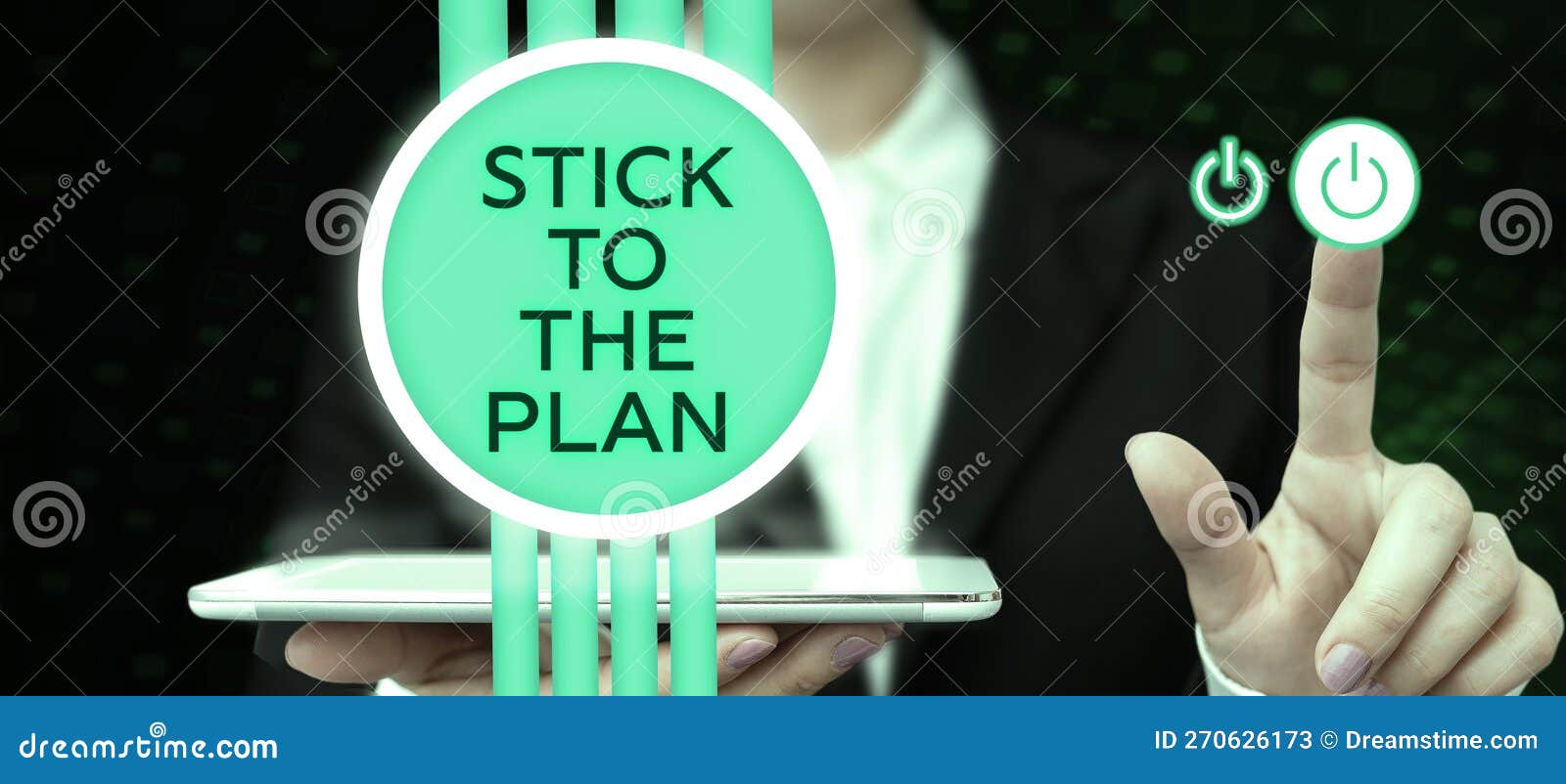 sign displaying stick to the plan. conceptual photo to adhere to some plan and not deviate from it follow
