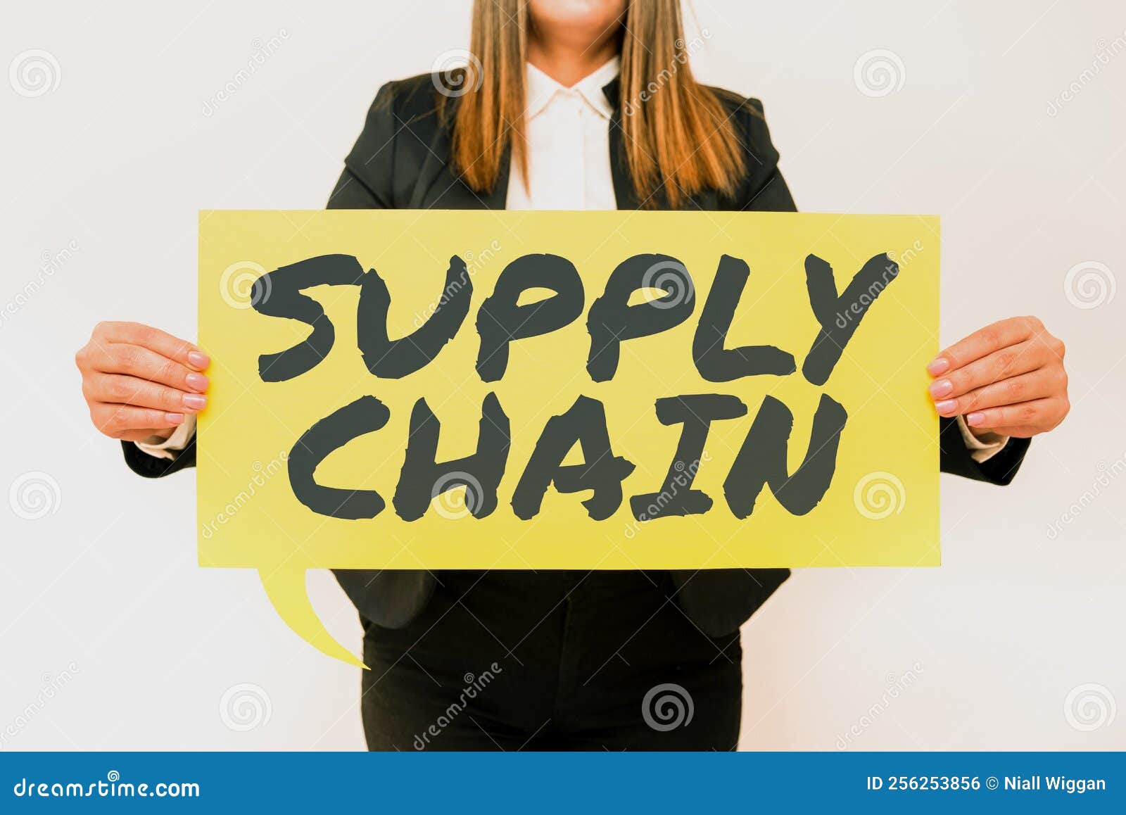 text sign showing supply chain. conceptual photo system of organization and processes from supplier to consumer