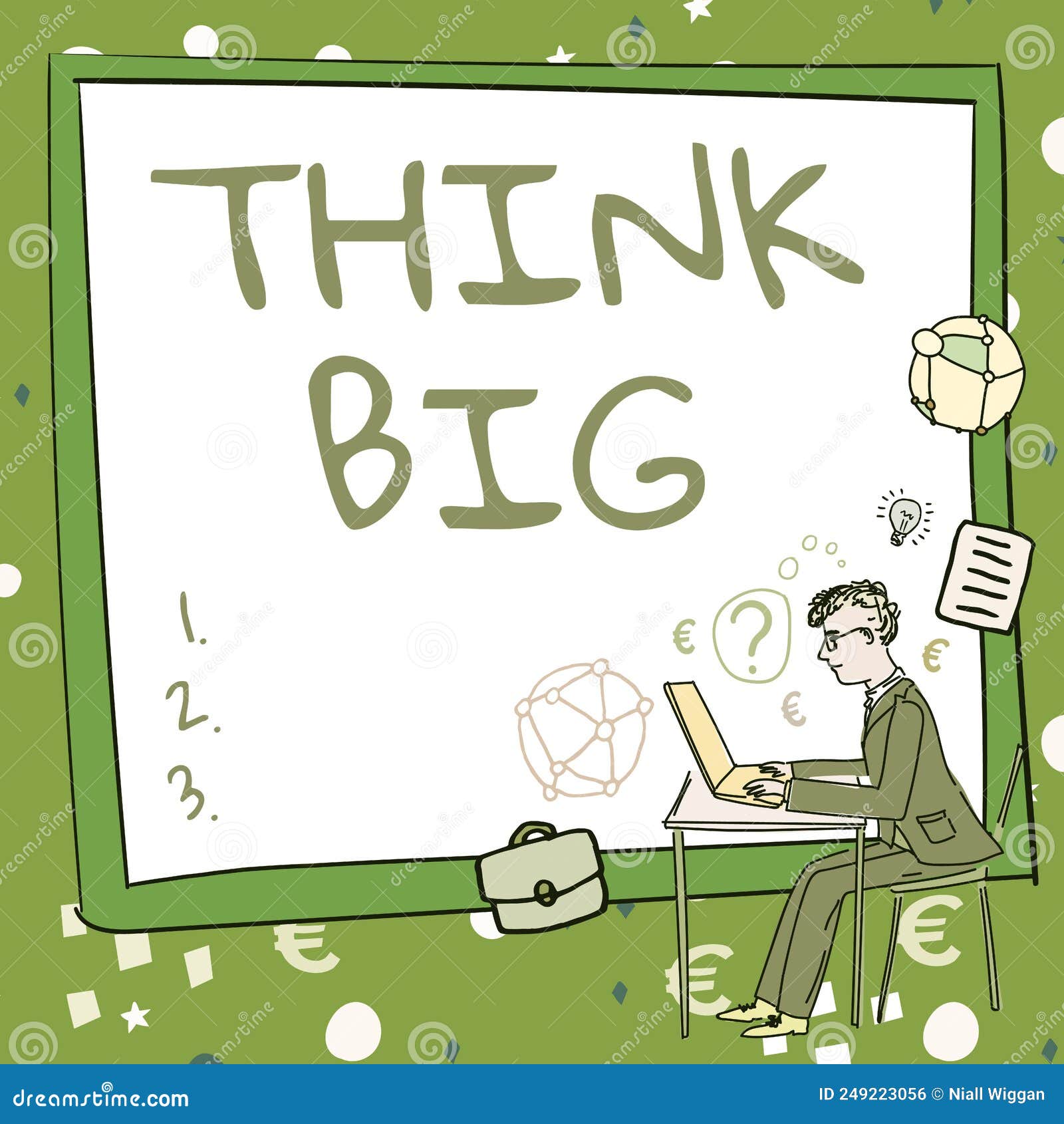 text sign showing think big. concept meaning to plan for something high value for ones self or for preparation man