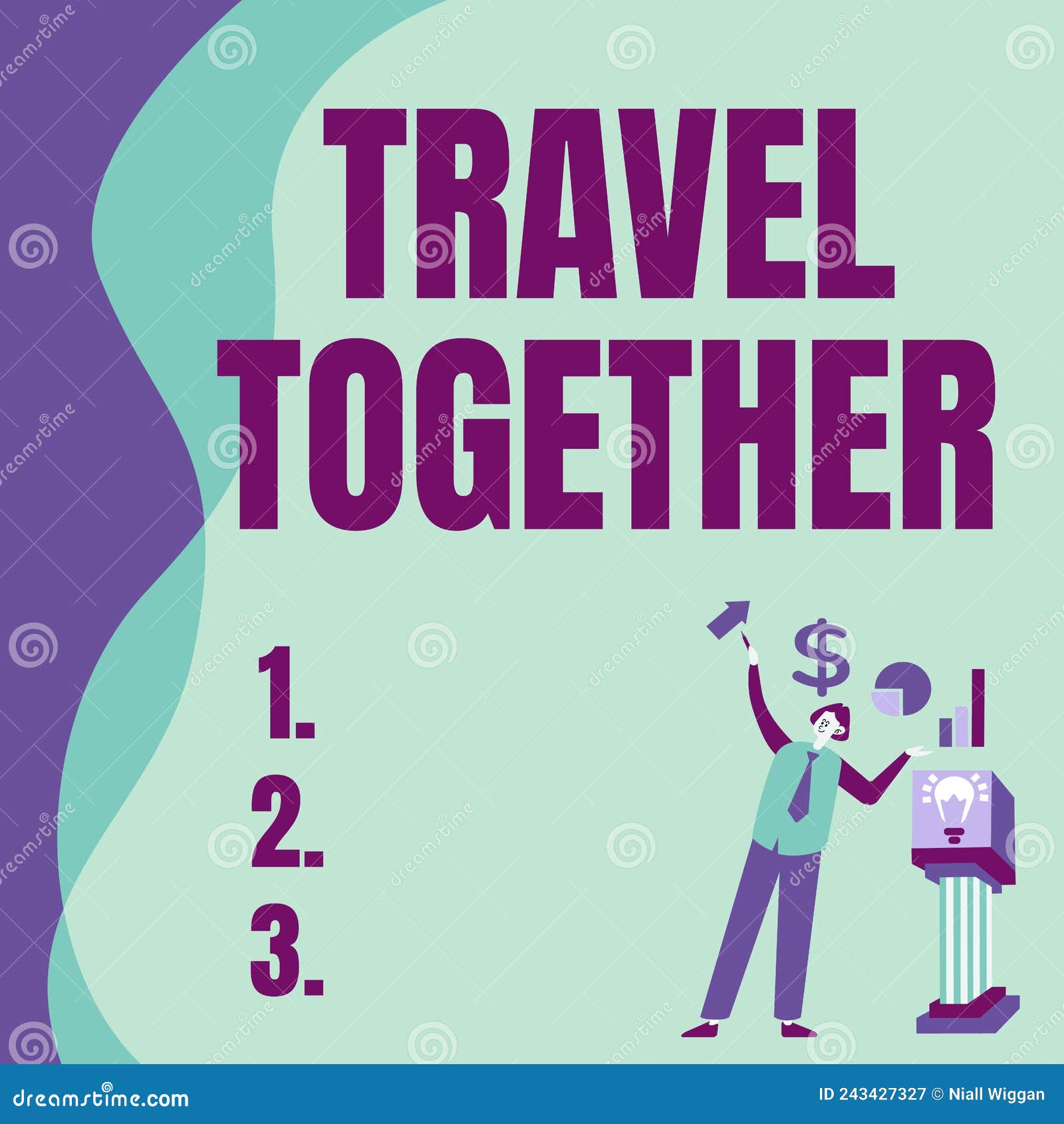 text sign showing travel together. conceptual photo opportunities to learn and grow together in an adventure manstanding