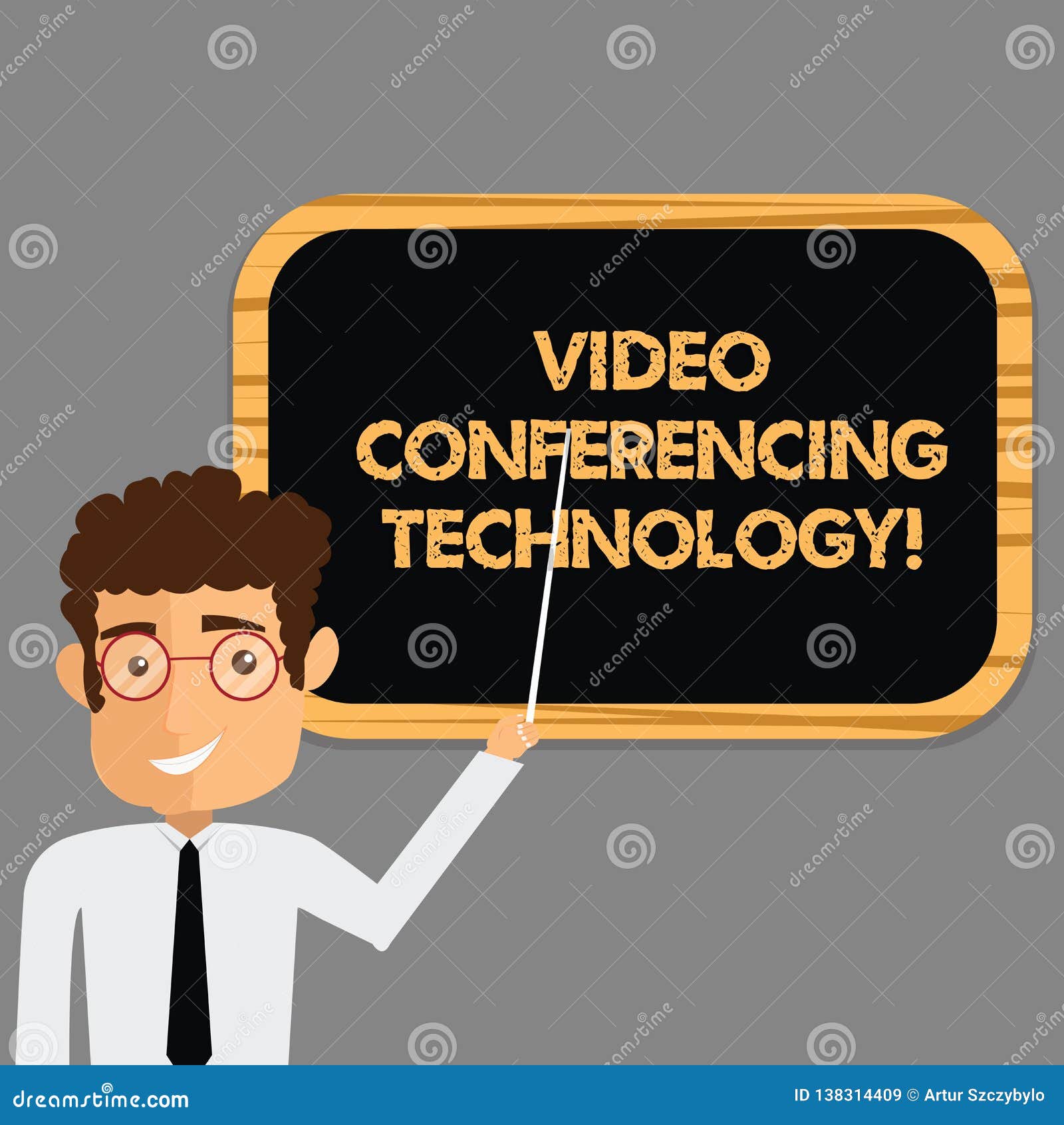 text sign showing video conferencing technology. conceptual photo people globally interacted through video data man