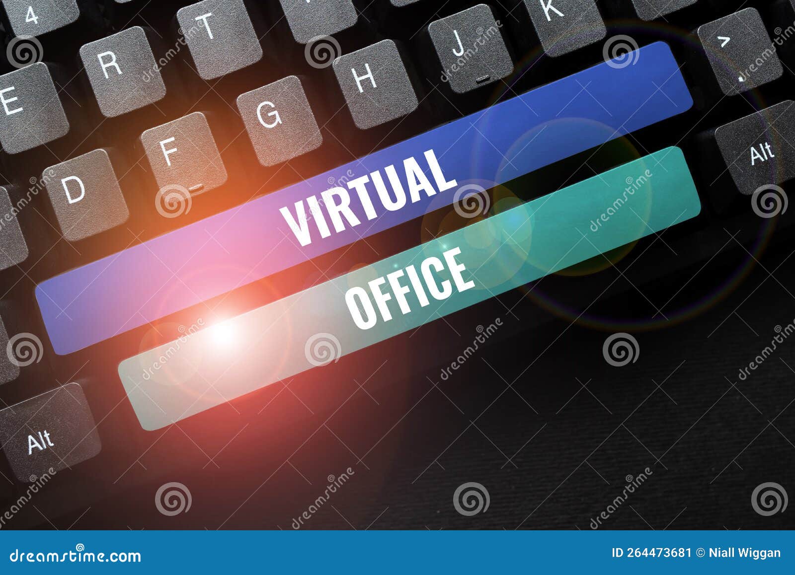 Text Sign Showing Virtual Office. Word for Mobile Workenvironment