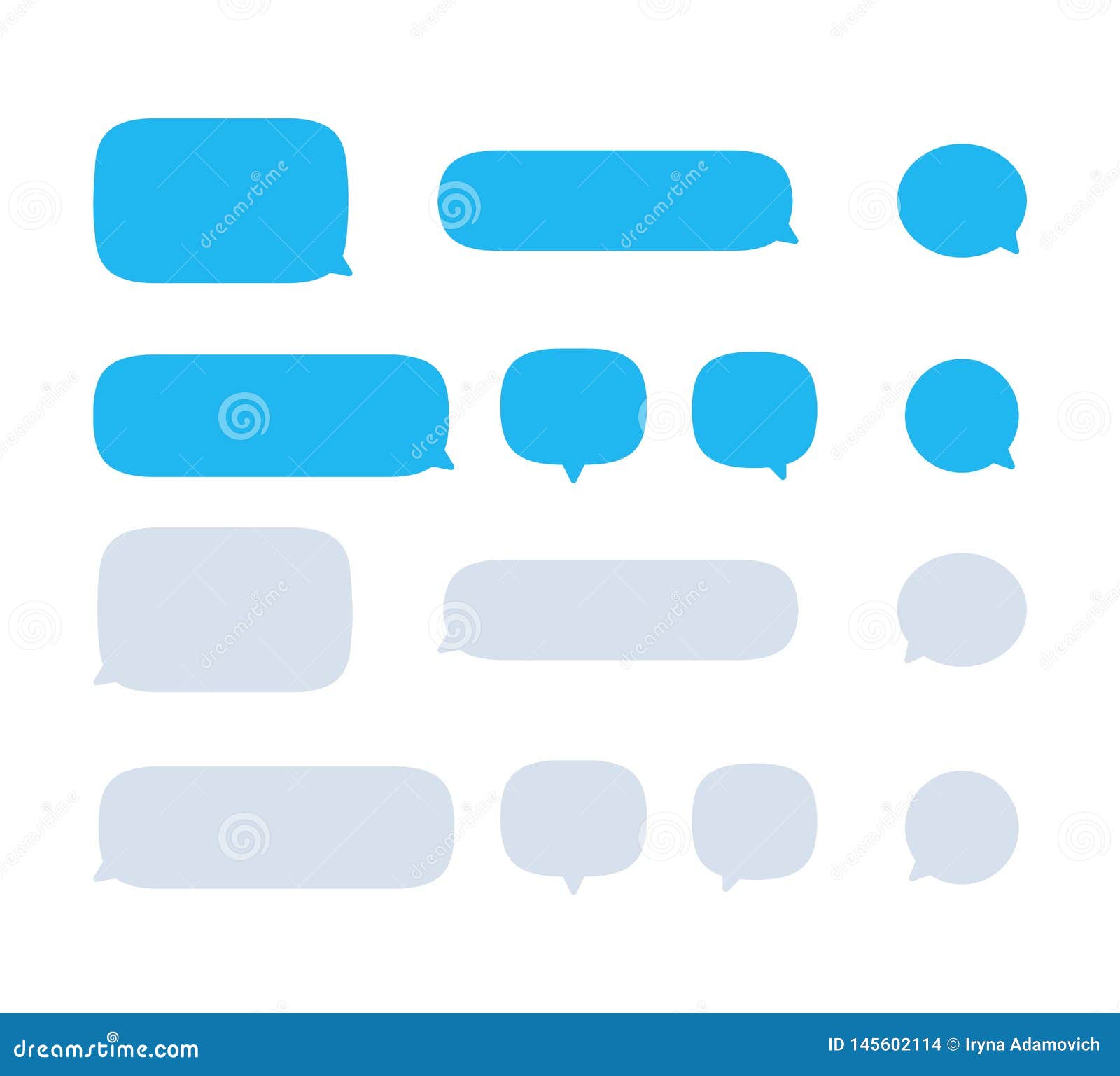 Text Speech Bubble, Message Mobile Phone Vector Icon Set Collection