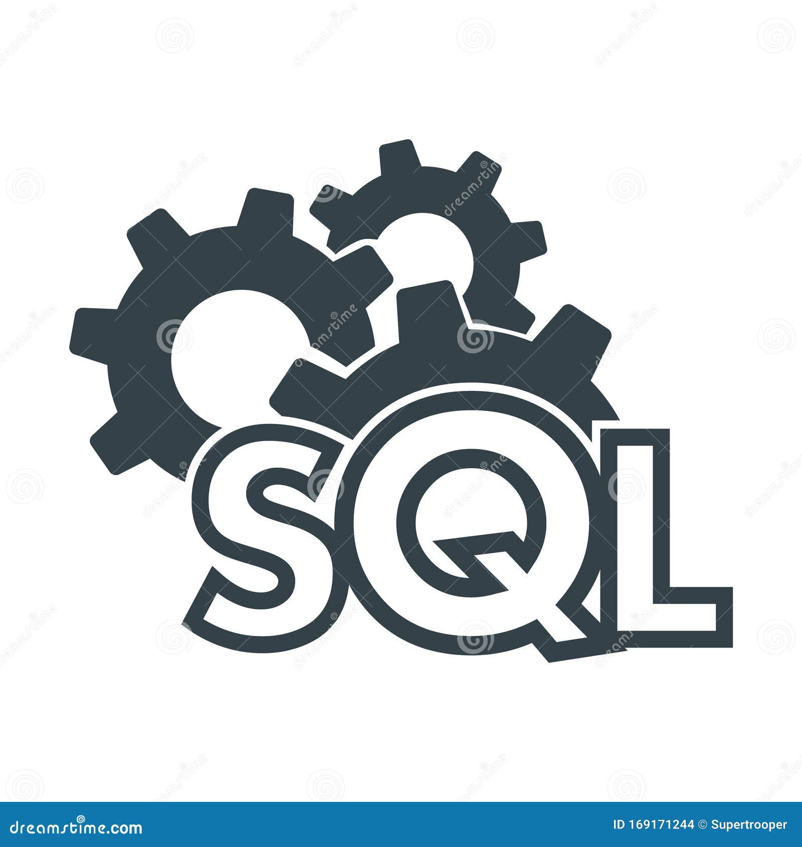 Text SQL Structured Query Language Sigh Stroke Symbol Vektor Abbildung ...