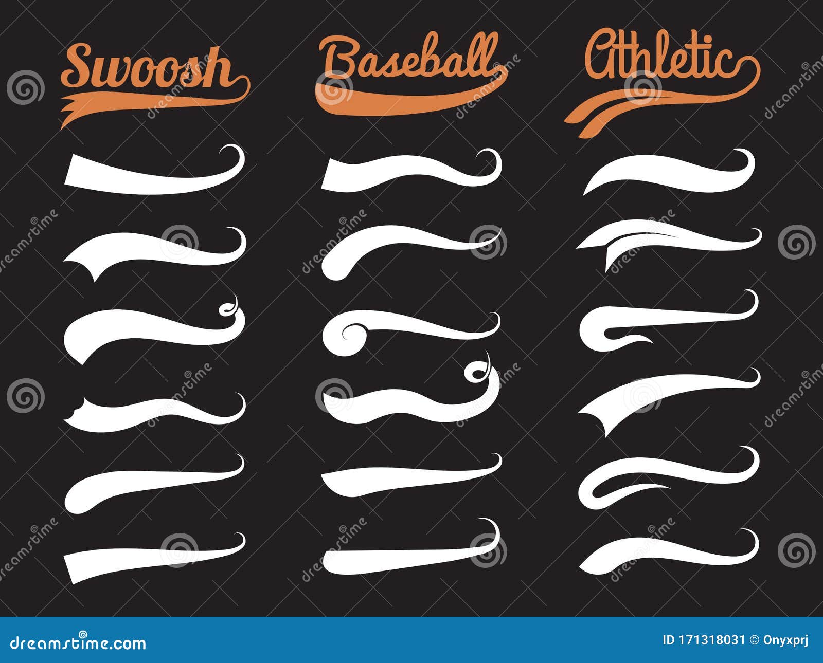 Premium Vector  Underline swishes tail collection swoosh element for sport  logo design vector hand drawn illustratio