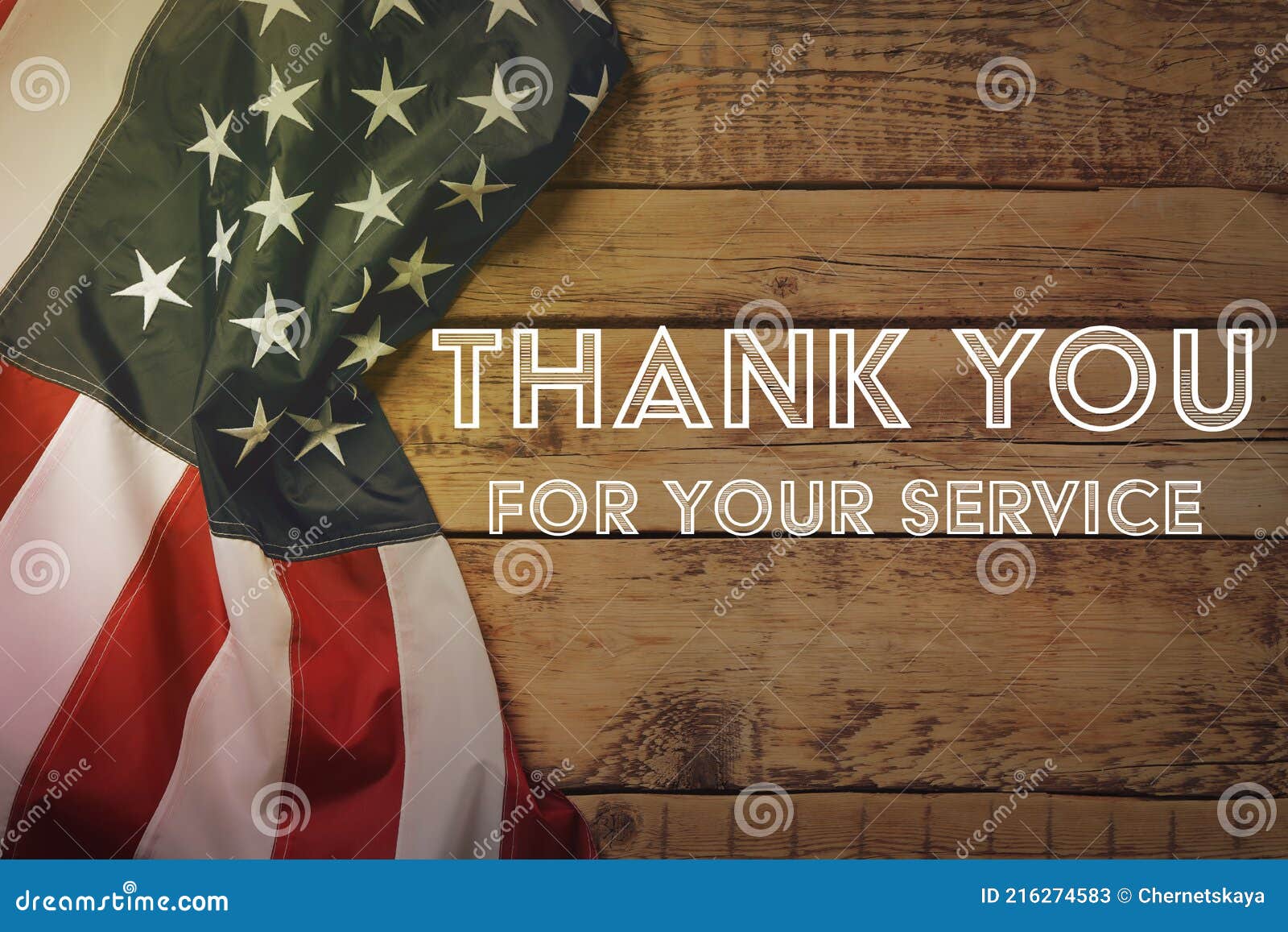 Text Thank You For Your Service And American Flag On Wooden Background Top View Memorial Day Stock Image Image Of Immigration Fourth