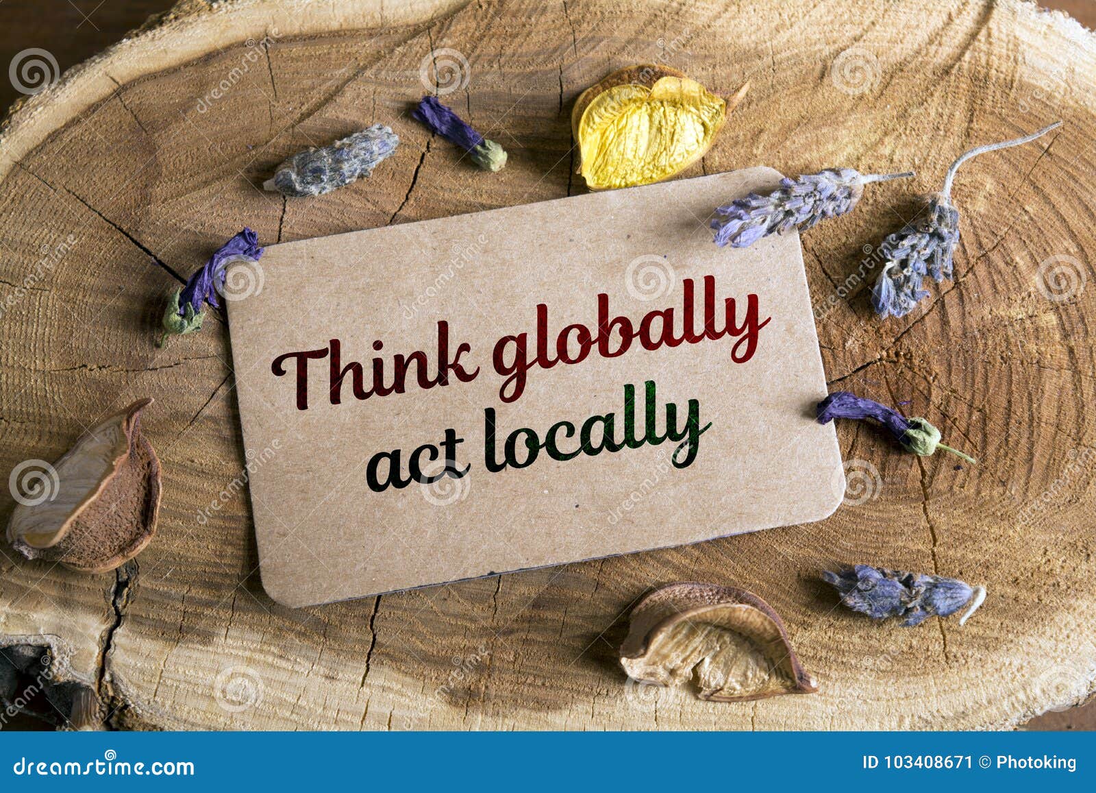 Think Globally Act Locally Stock Image Image Of Impact Handwriting 103408671