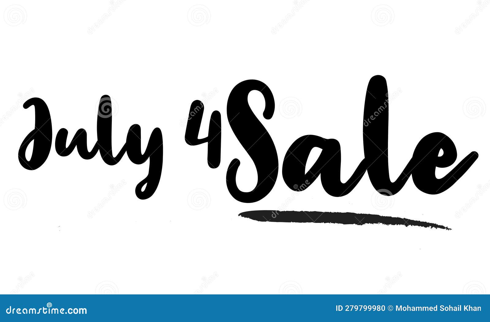 July 4 Sale Text Typography Stylish Lettering Phrase Vector Design