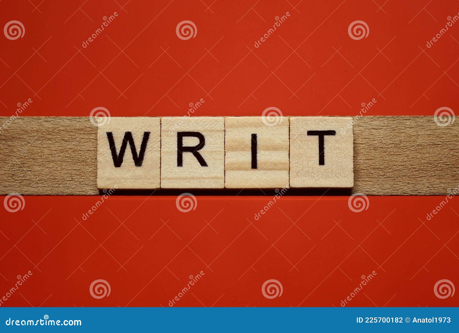 text the word writ from gray wooden small letters