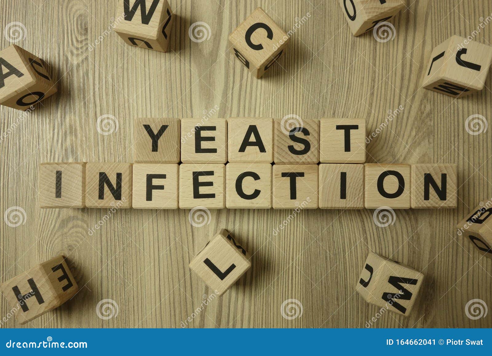text yeast infection from wooden blocks