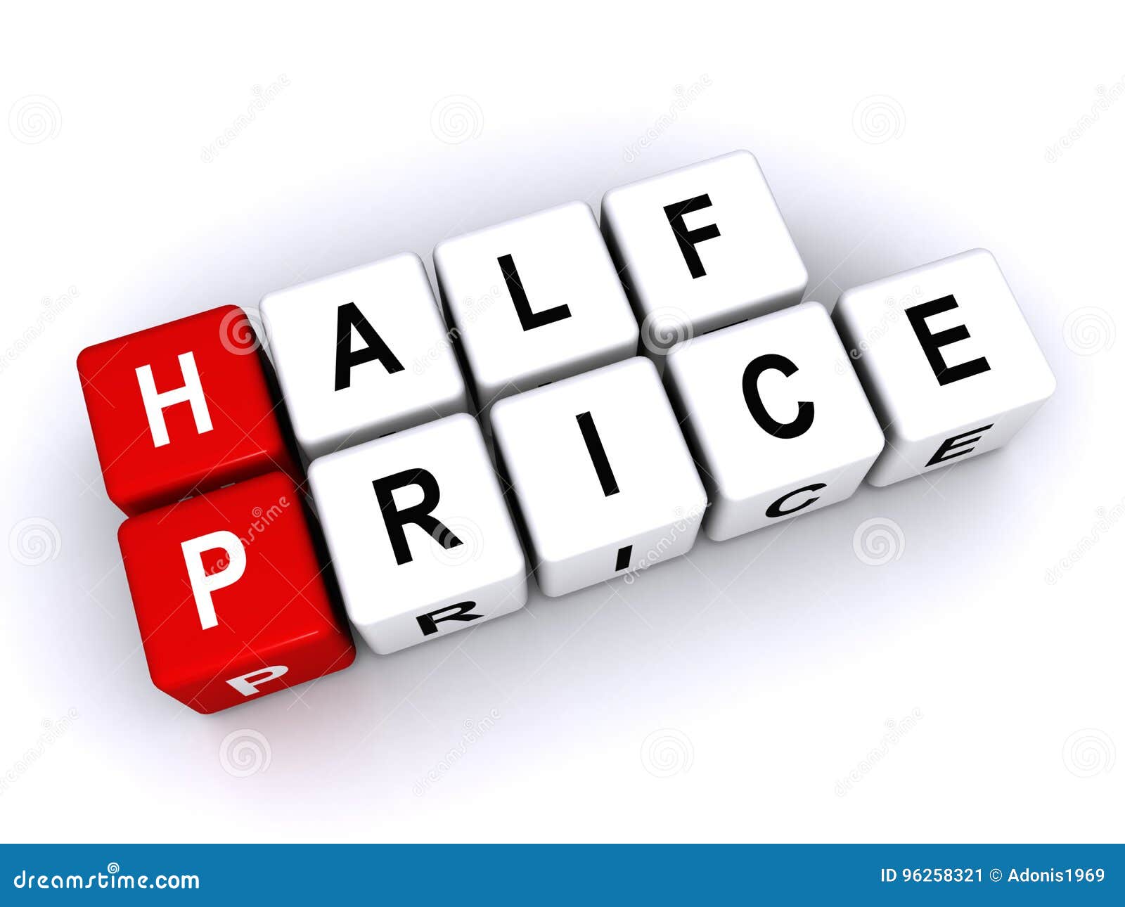 Text zum halben Preis stock abbildung. Illustration von handel 96258321