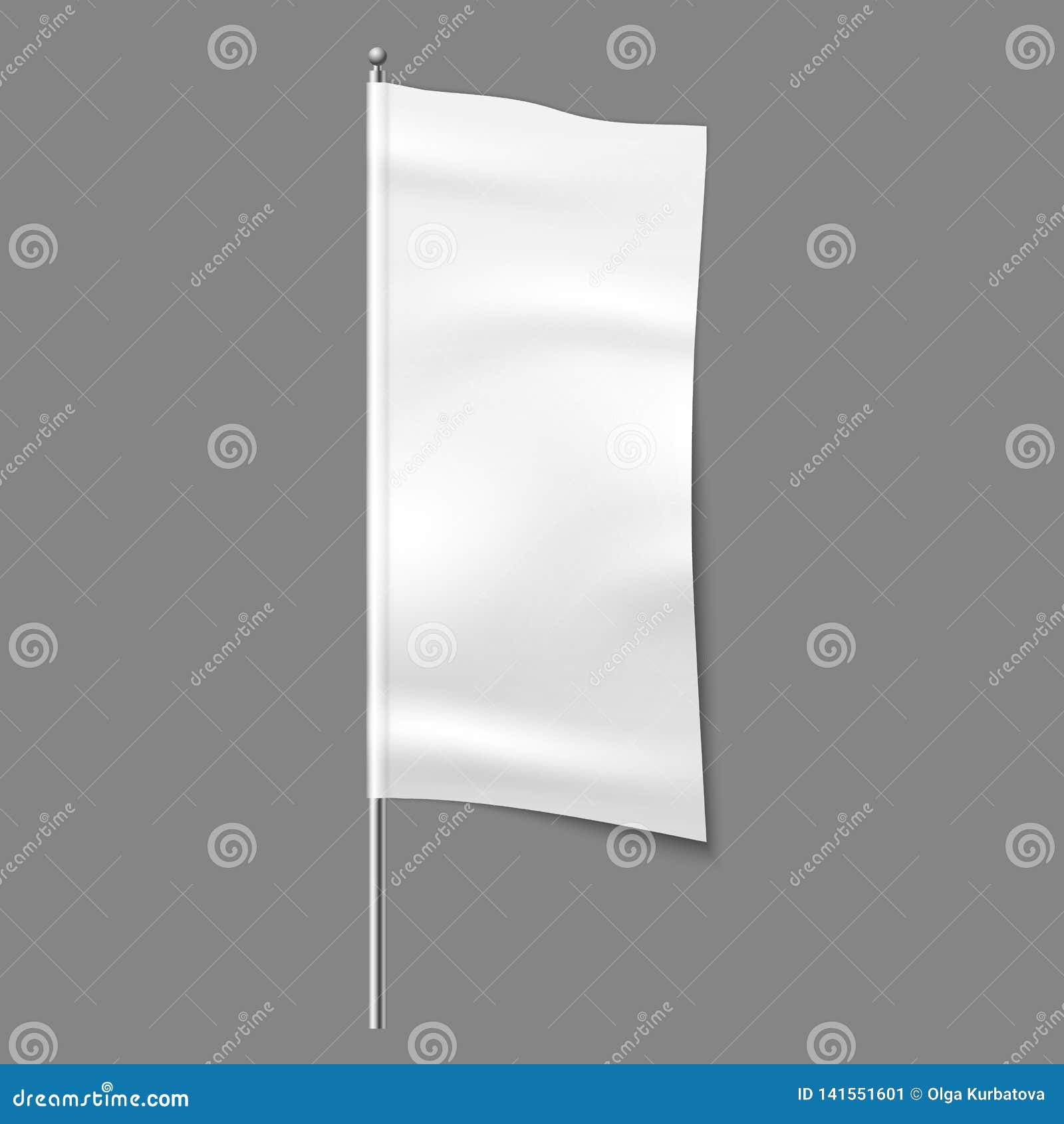 Textile Advertising Flag Blank Fabric White Vertical Cloth Sign