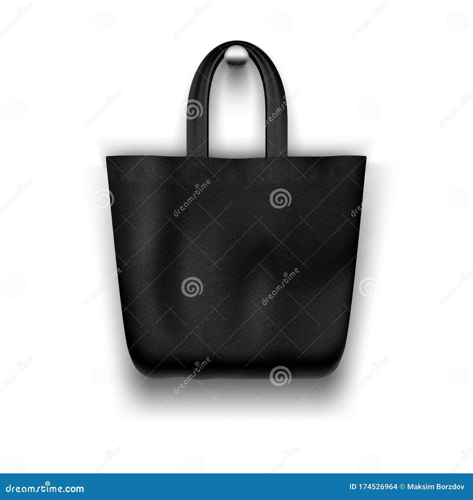 Download Textile Black Tote Bag Hanging On The Wall Realistic ...