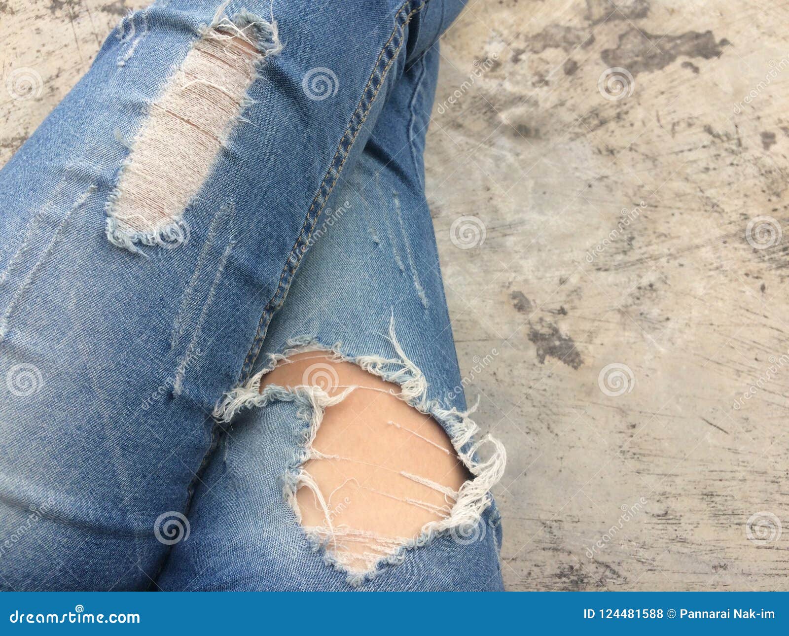 Old Jeans Lack Fashion Style. Stock Photo - Image of background, casual ...