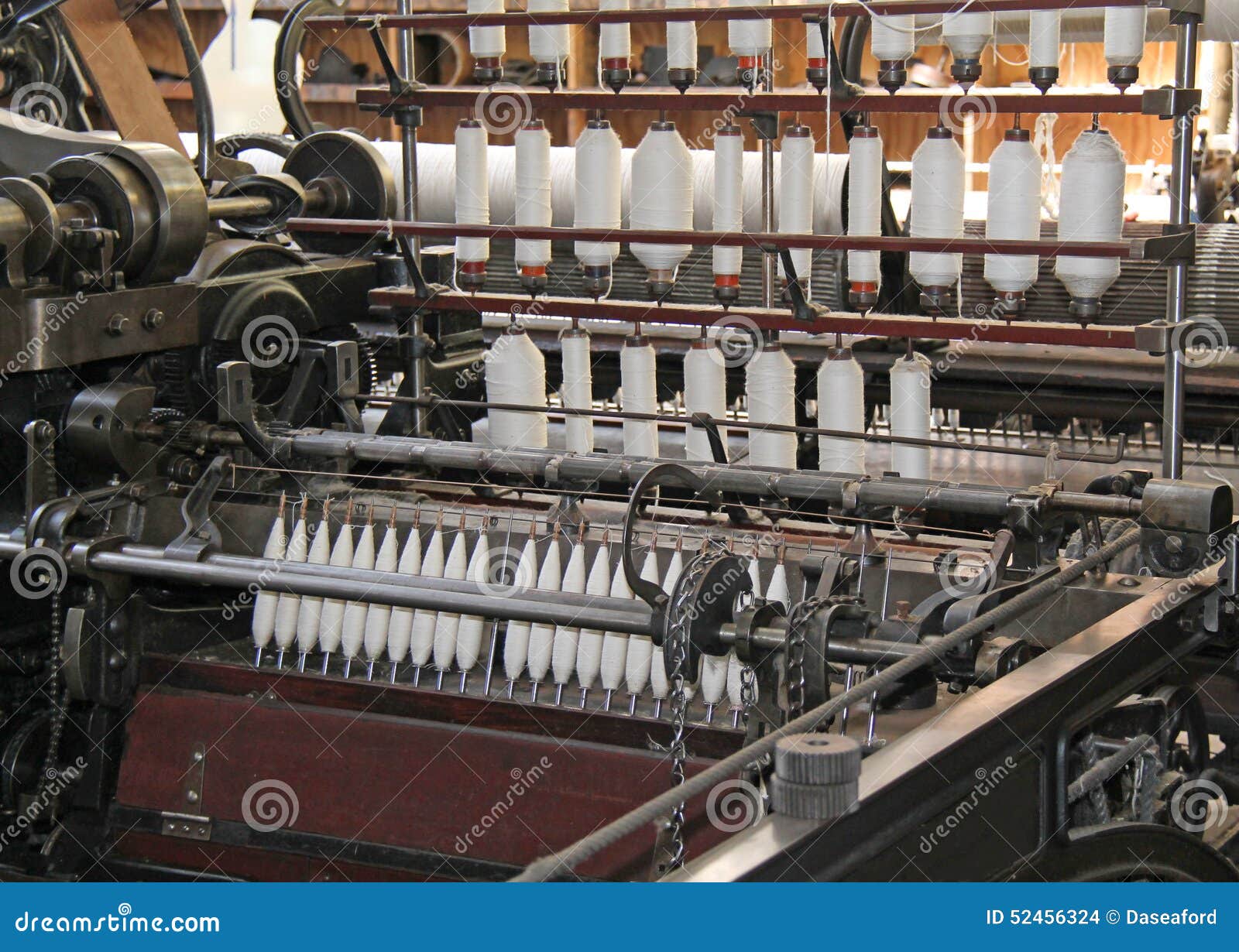 Textile Machine. stock photo. Image of reels, mill, spindles 52456324