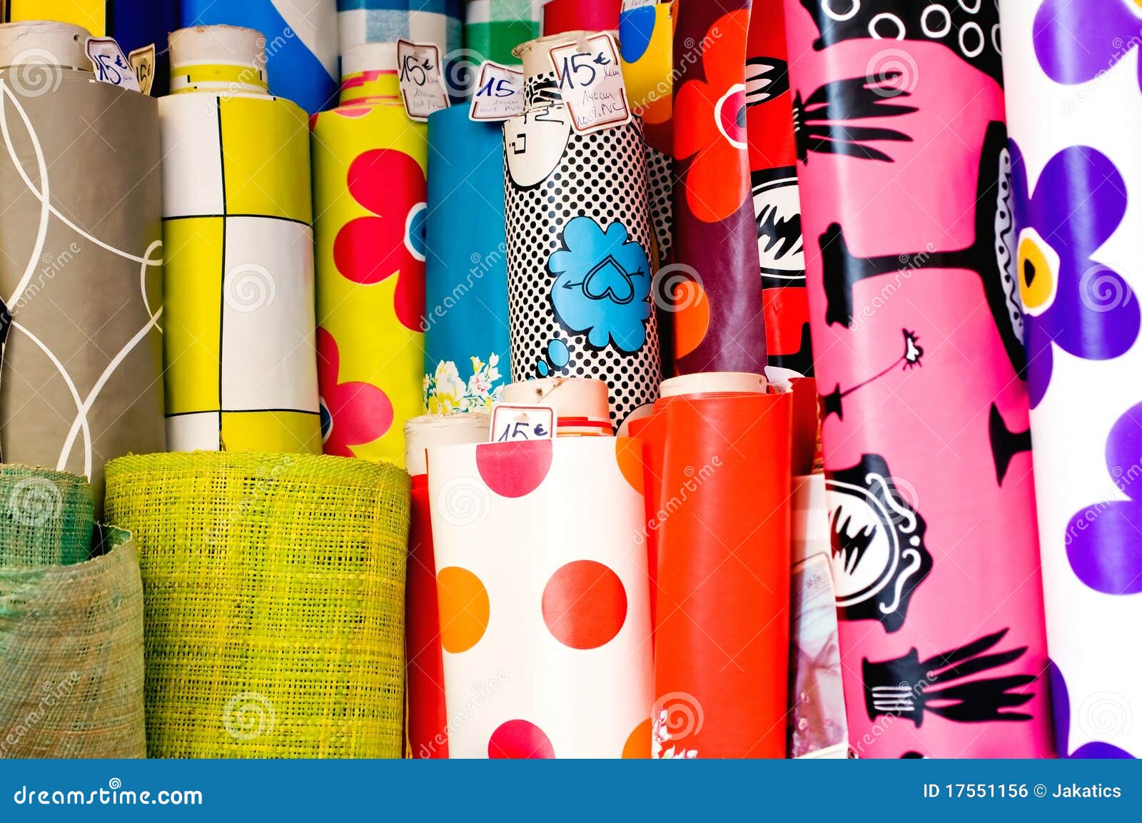 Textile and oilcloth rolls stock photo. Image of color 17551156