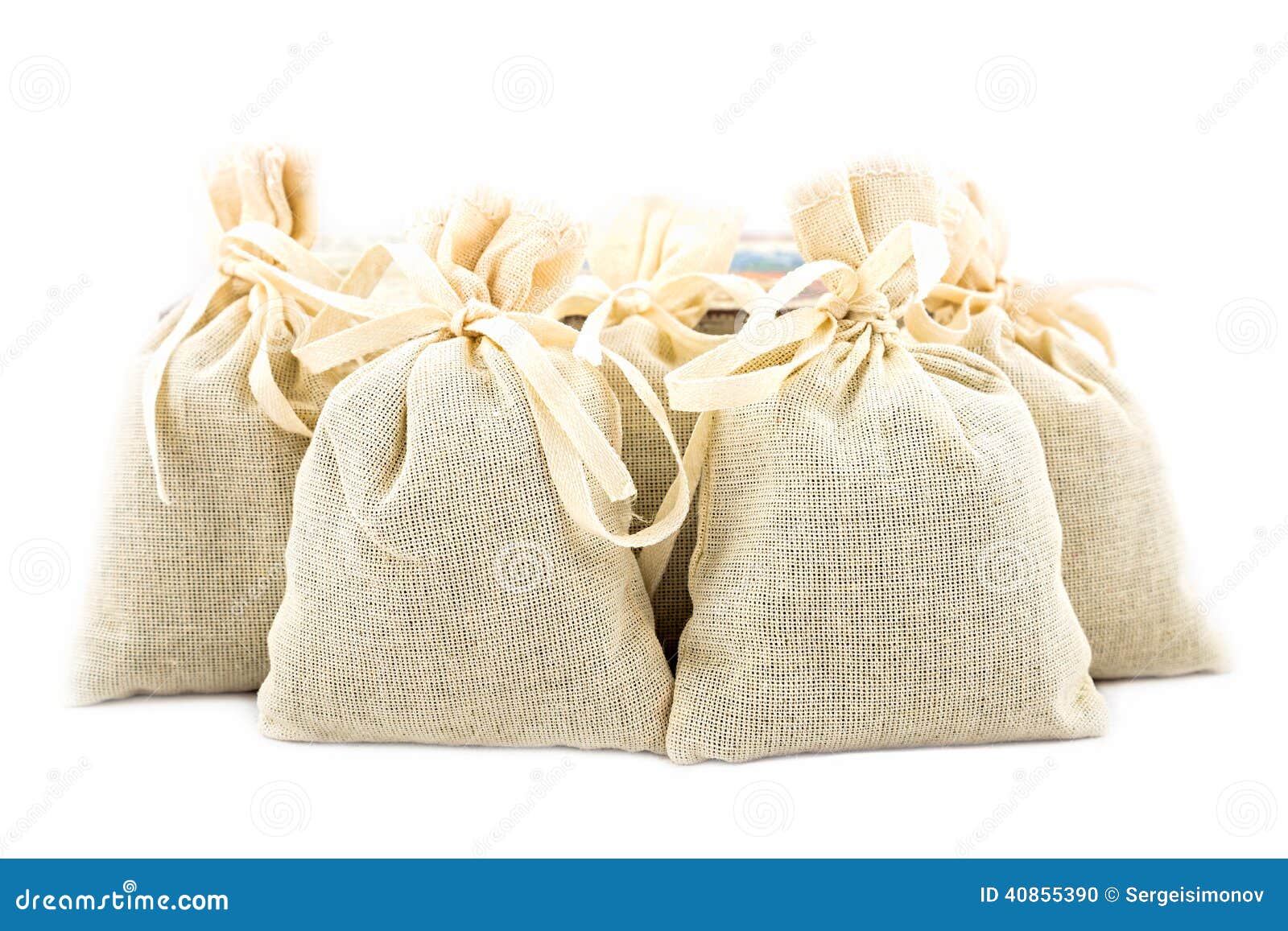 Textile sachet pouches stock photo. Image of small, decorative 40855390