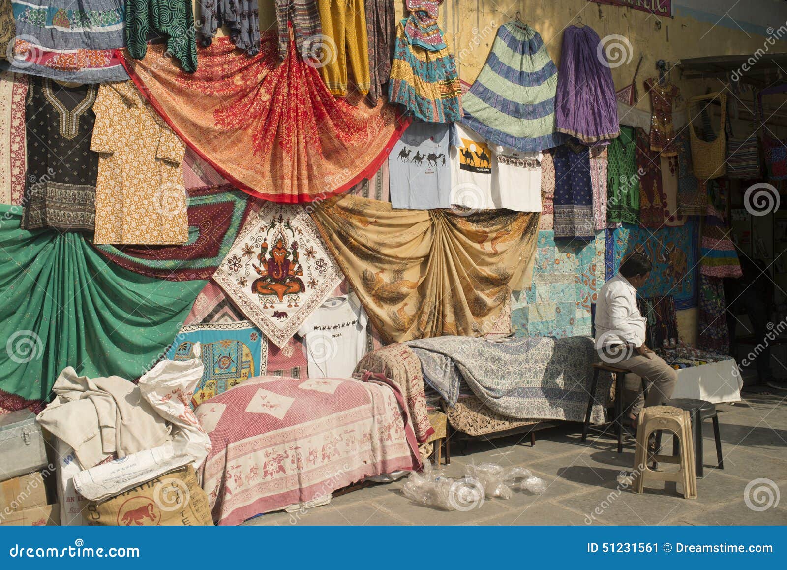 Textile stand editorial photo. Image of asia, rajasthan 51231561
