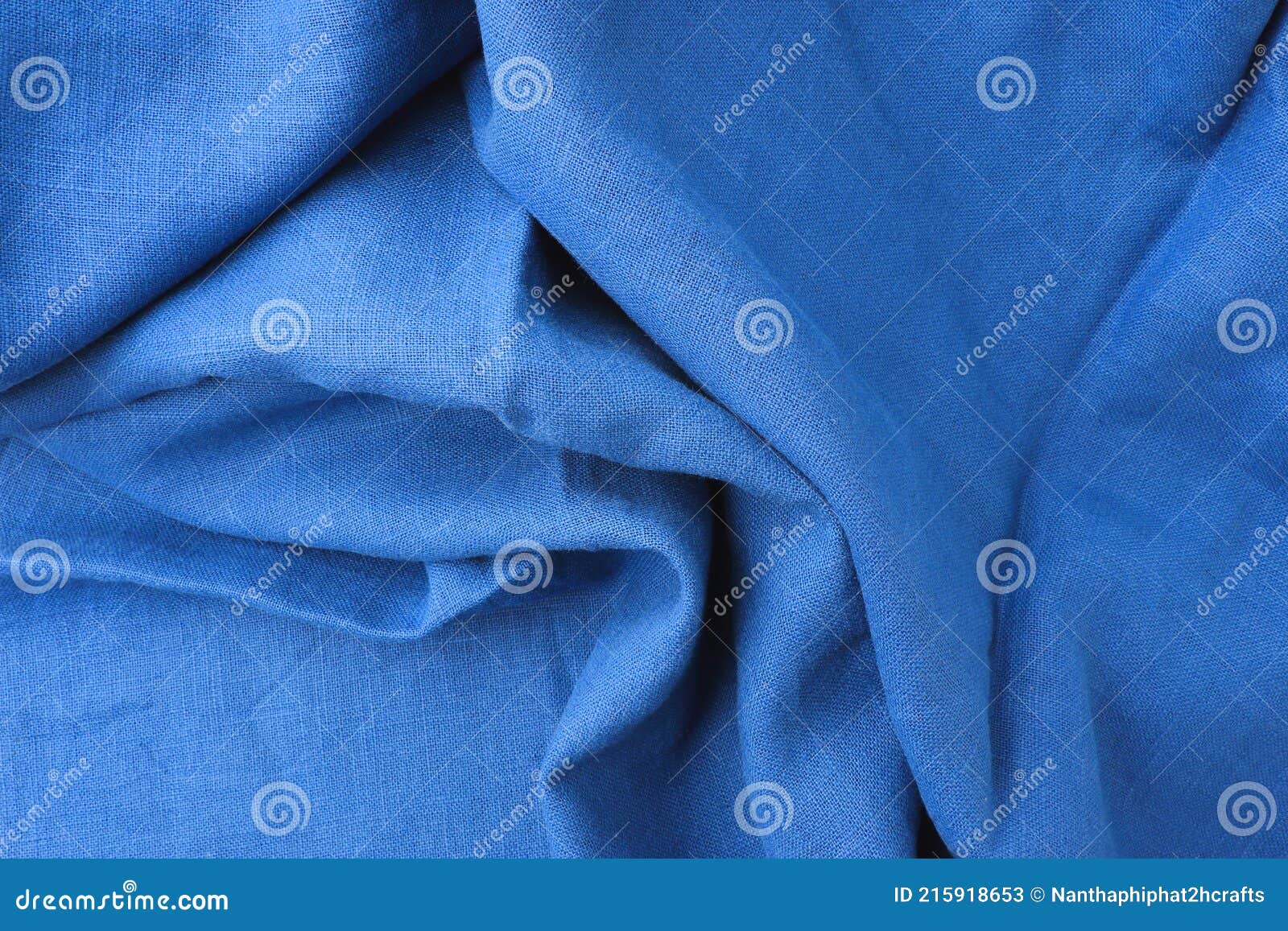 Textile, Texture Blue Cotton Fabric Looks Like a Beautiful Wave, Looks