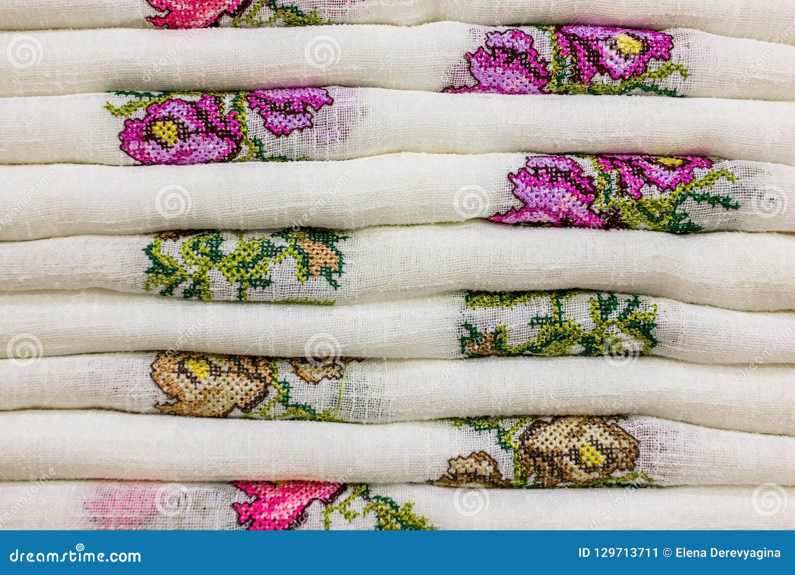 Textile Turkish Products with Patterns Folded Stack Stock Image Image