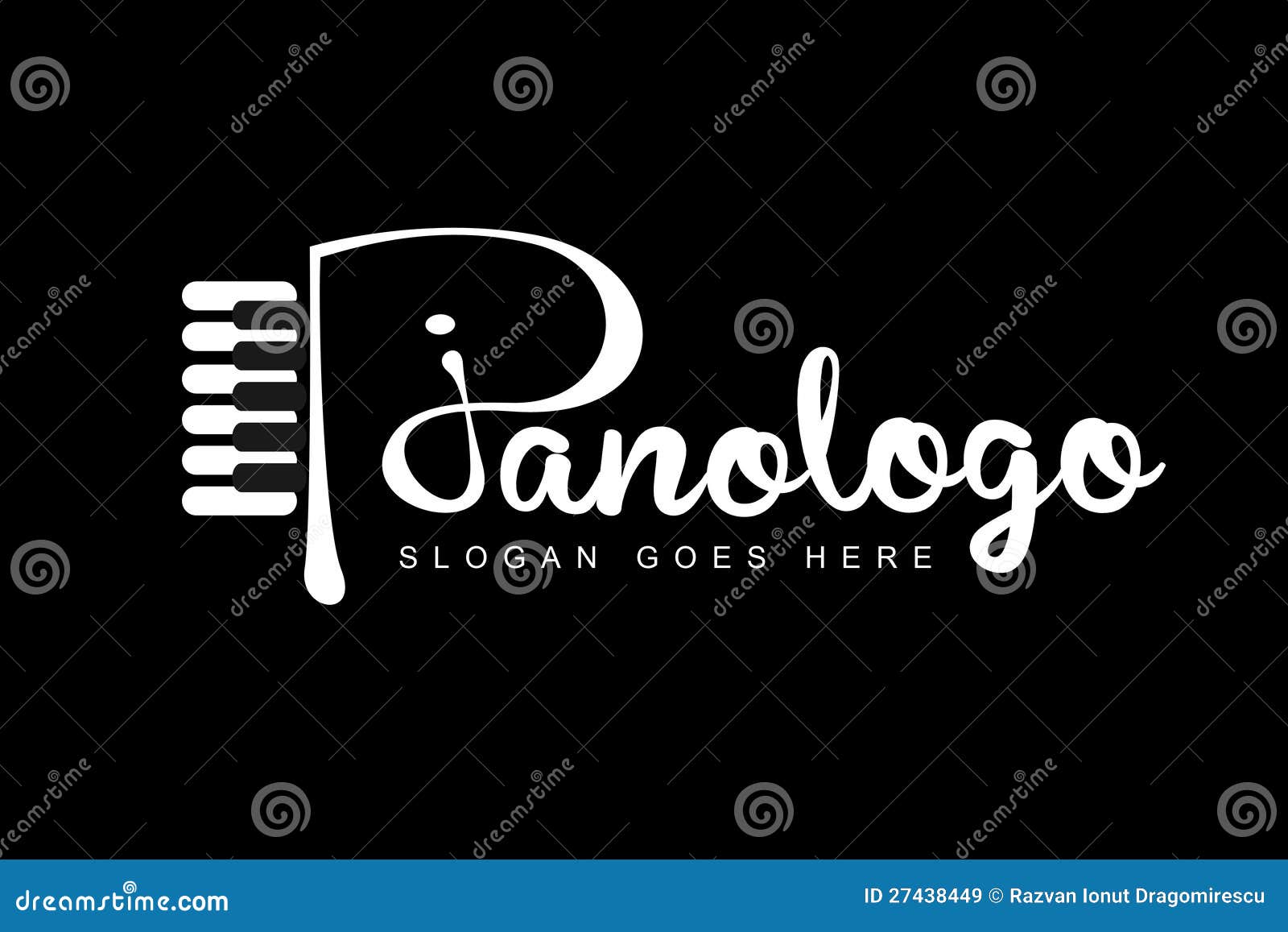 textual piano logo