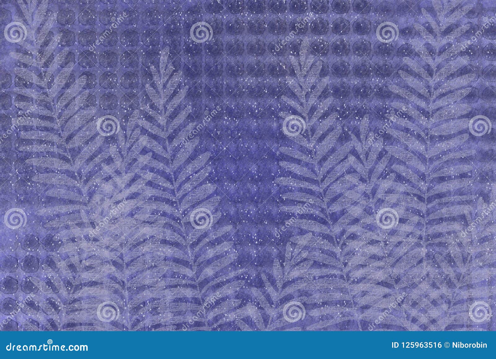 Textural Gird Speckle Fern Japanese Style Faded Denim Indigo Blue Batik Look Unique Design Background Stock Illustration Illustration Of Blue Block