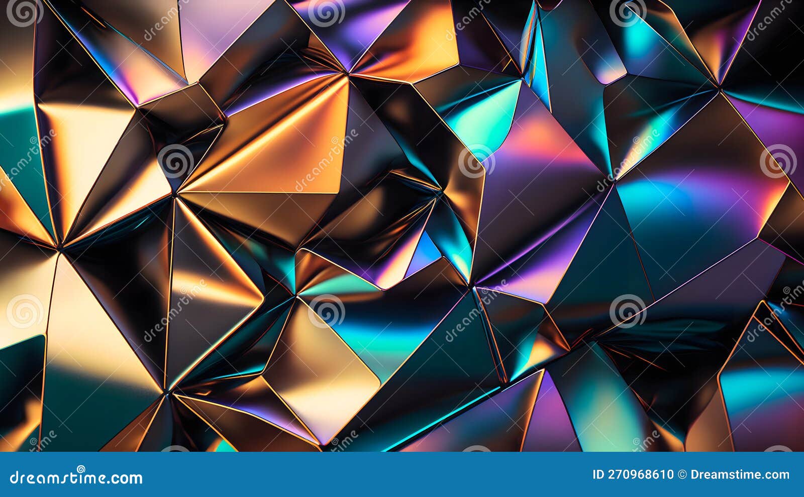 texture and abstract full-frame background of iridescent metal, neural network generated art