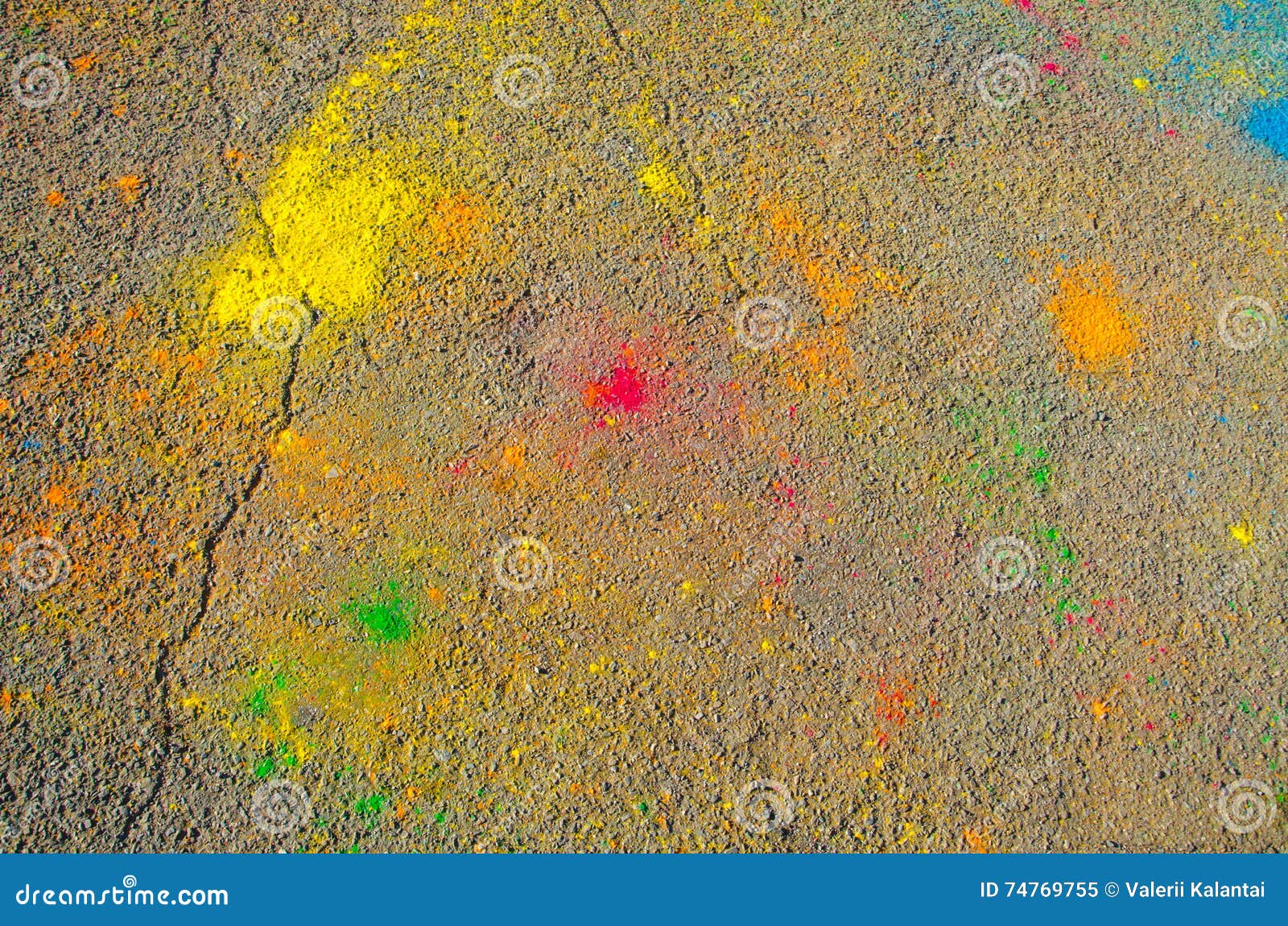 The Texture of the Asphalt. Dry Paint. Multicolored Stains, Splashes