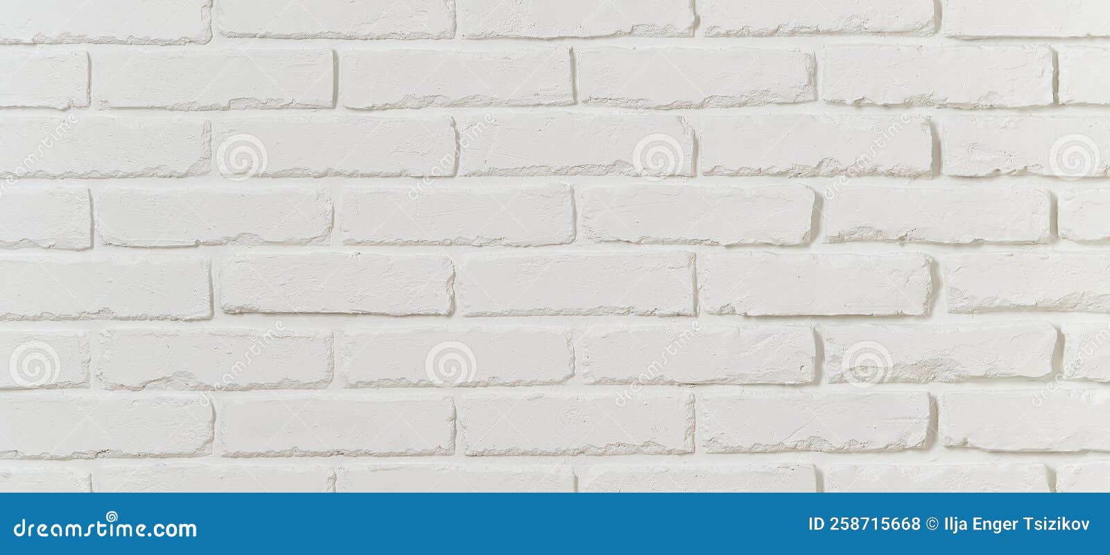 Vintage White Brick Wall Texture for Using As Background Stock Photo