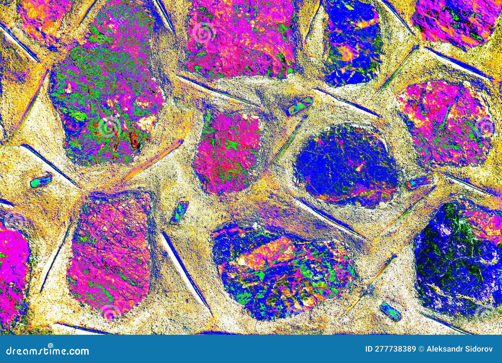 texture and background of a wall made of rough-hewn stones. image with changed colors. colorful background