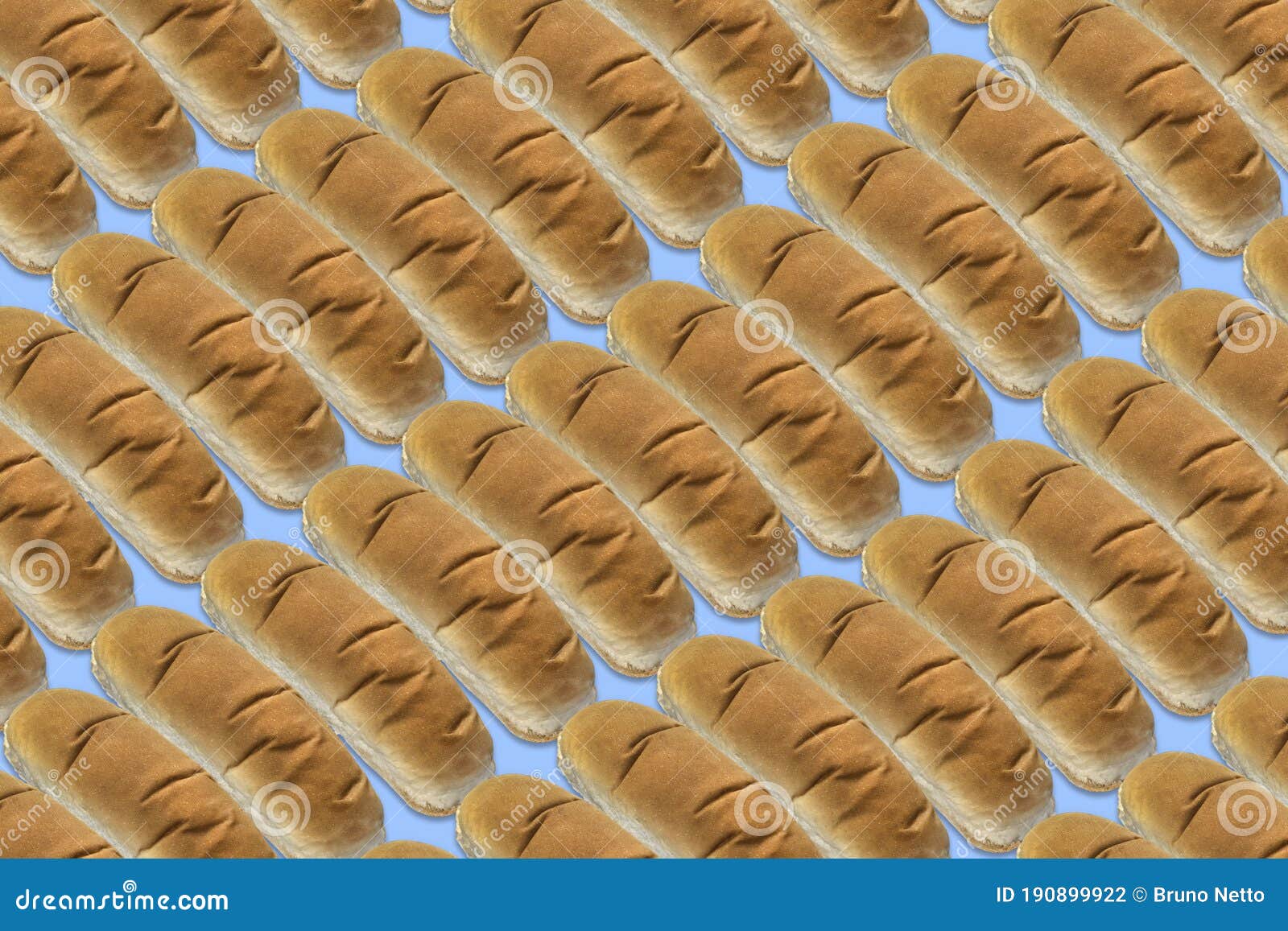 Texture Background with White Breads for Hot Dogs and Sandwiches Stock