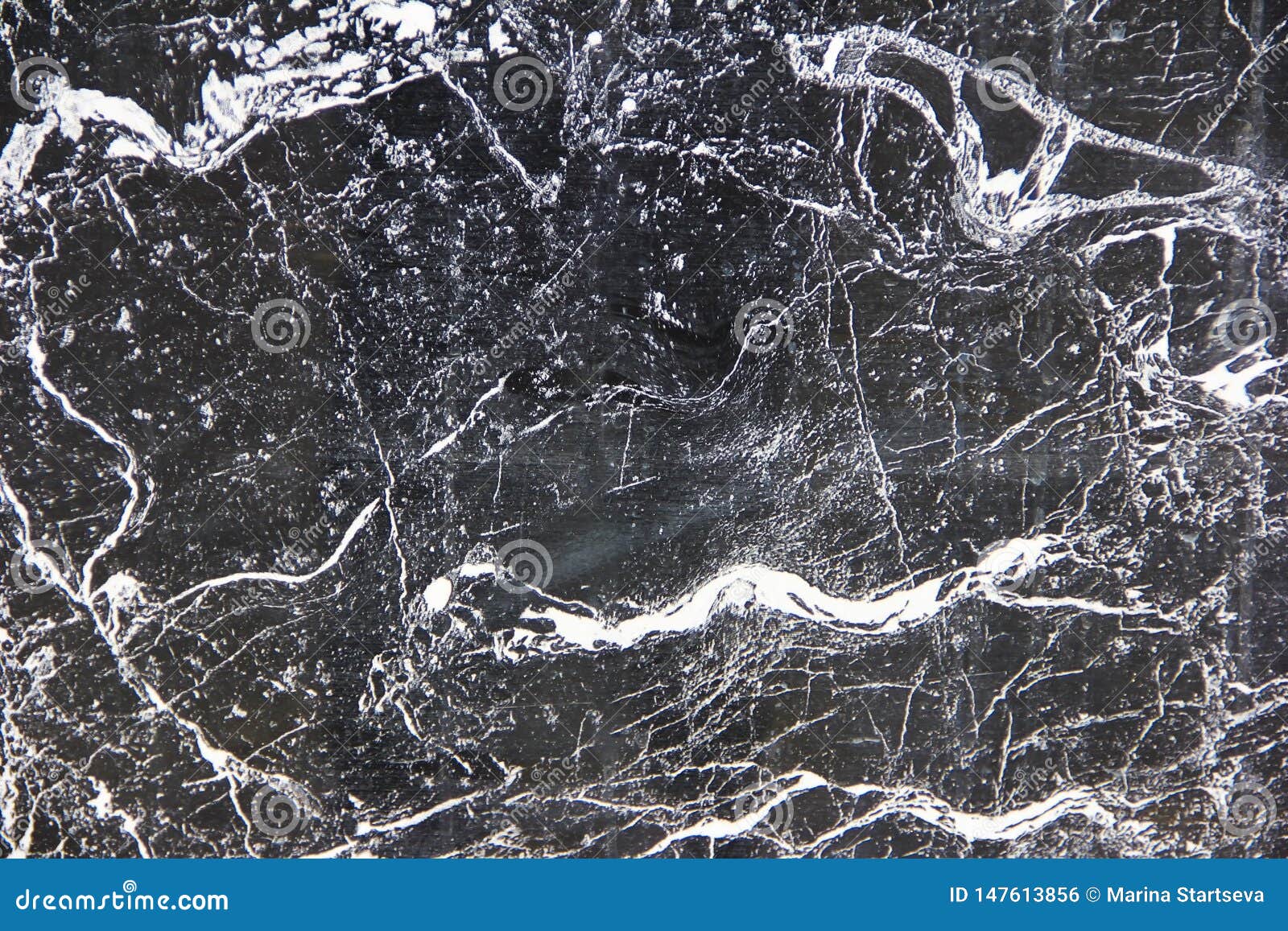 Texture of Black a Marble or Tile with White Stains and Patterns Stock