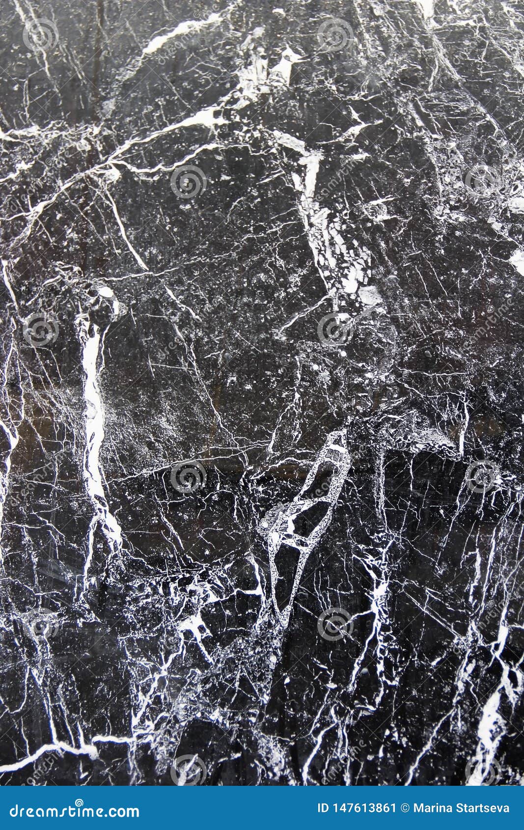 Texture of Black a Marble or Tile with White Stains and Patterns Stock