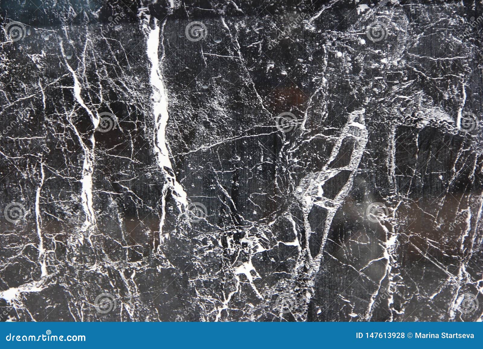 Texture of Black a Marble or Tile with White Stains and Patterns Stock