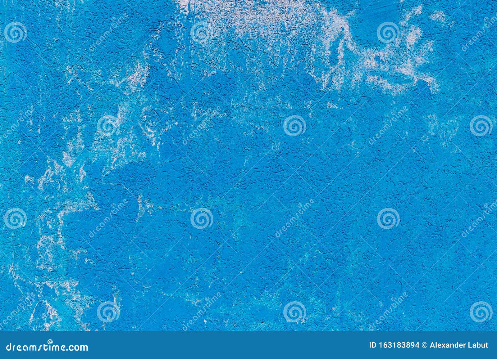 The Texture of the Concrete Cement Wall Painted in Blue Color with