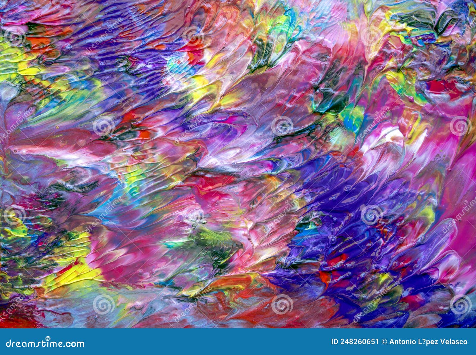Texture Created with Paint of Vibrant and Diverse Colors Stock Image