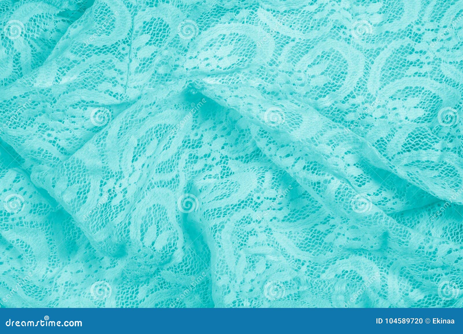 Texture, Fabric, Background. Lacy Turquoise Fabric, Lace Stock Photo