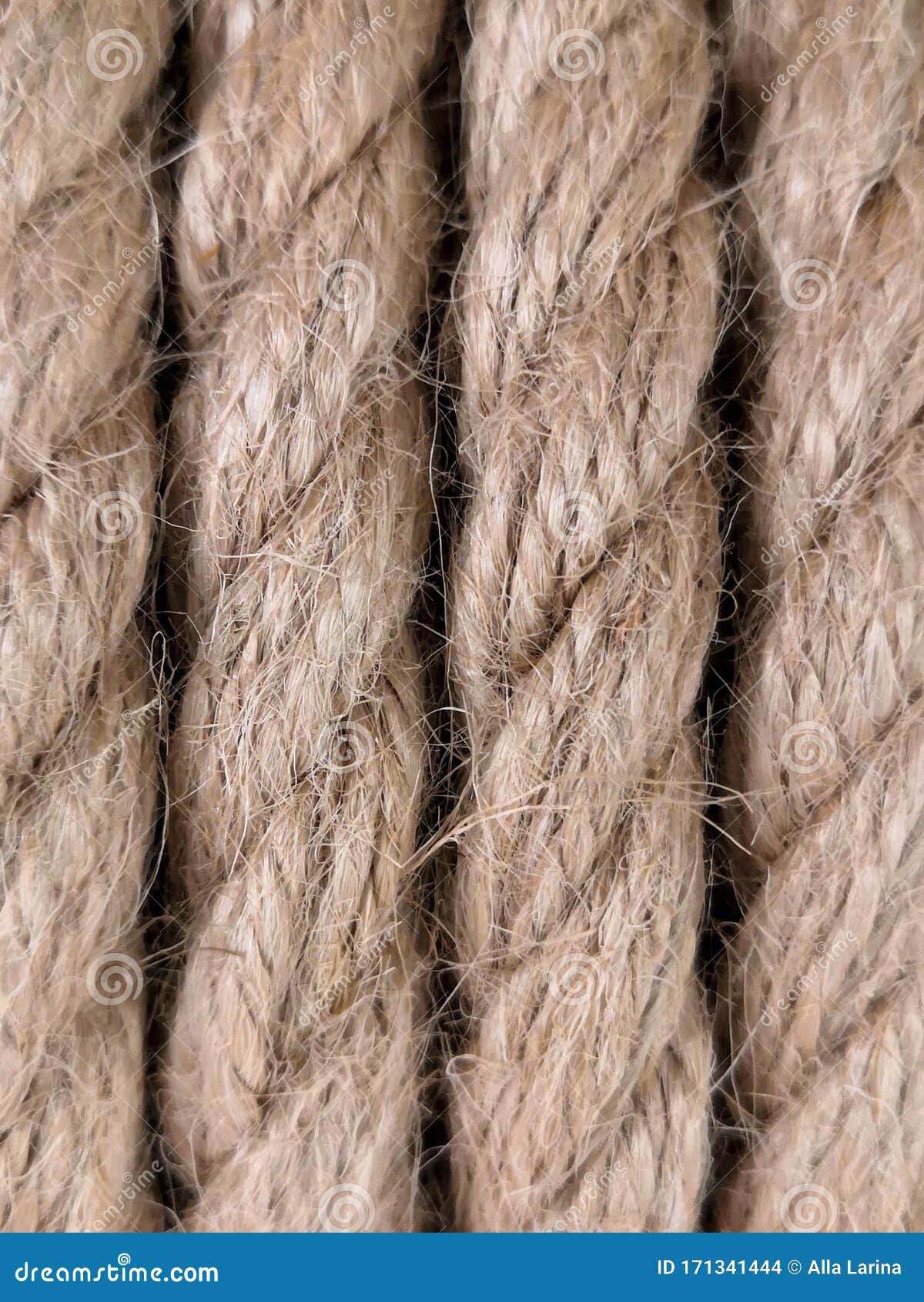 Texture Natural Jute Rope Made of Cotton Fiber and Hemp. Close-up