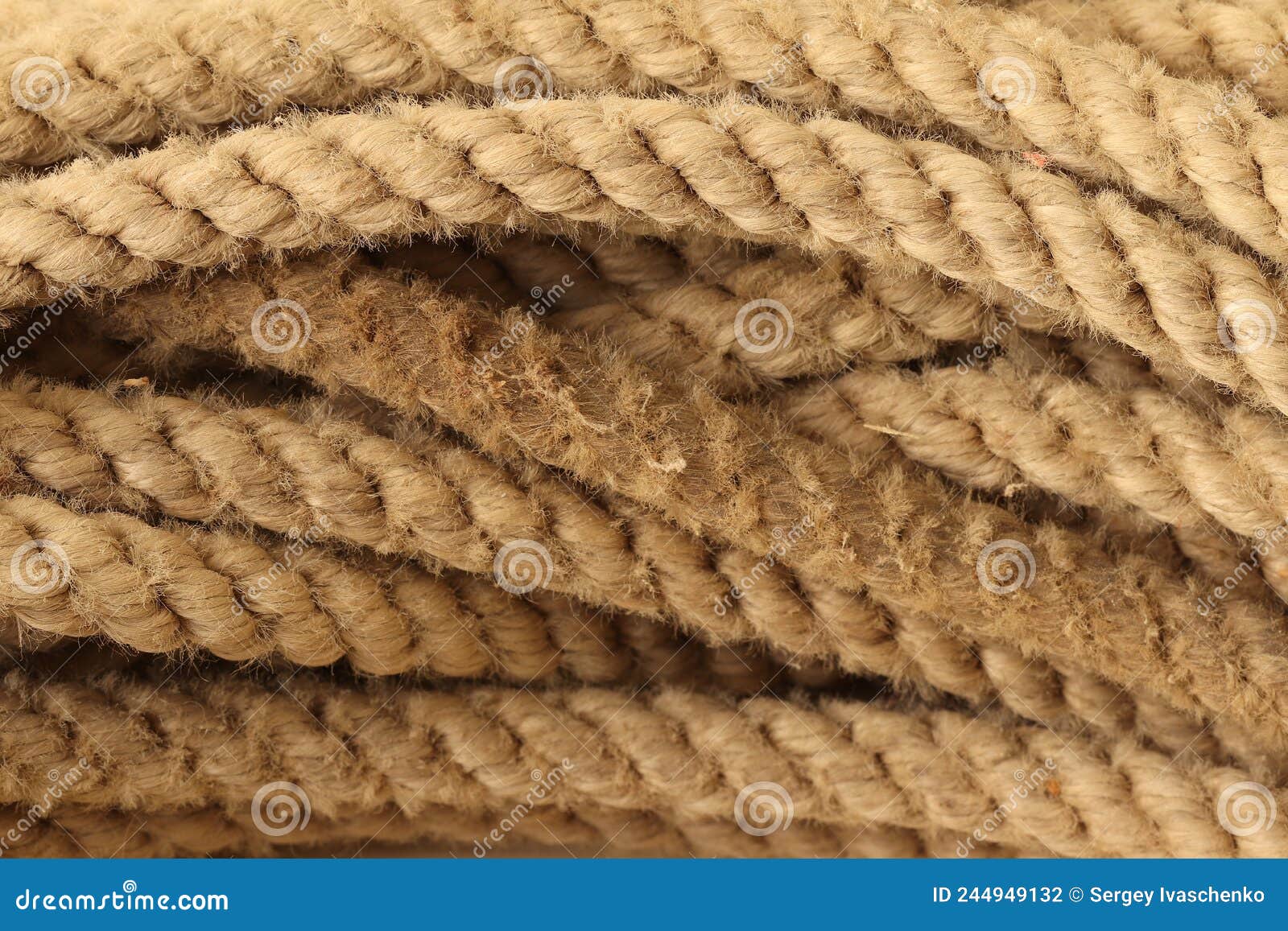 Texture of Old Handmade Hemp Rope. Stock Photo - Image of white, texture:  244949132