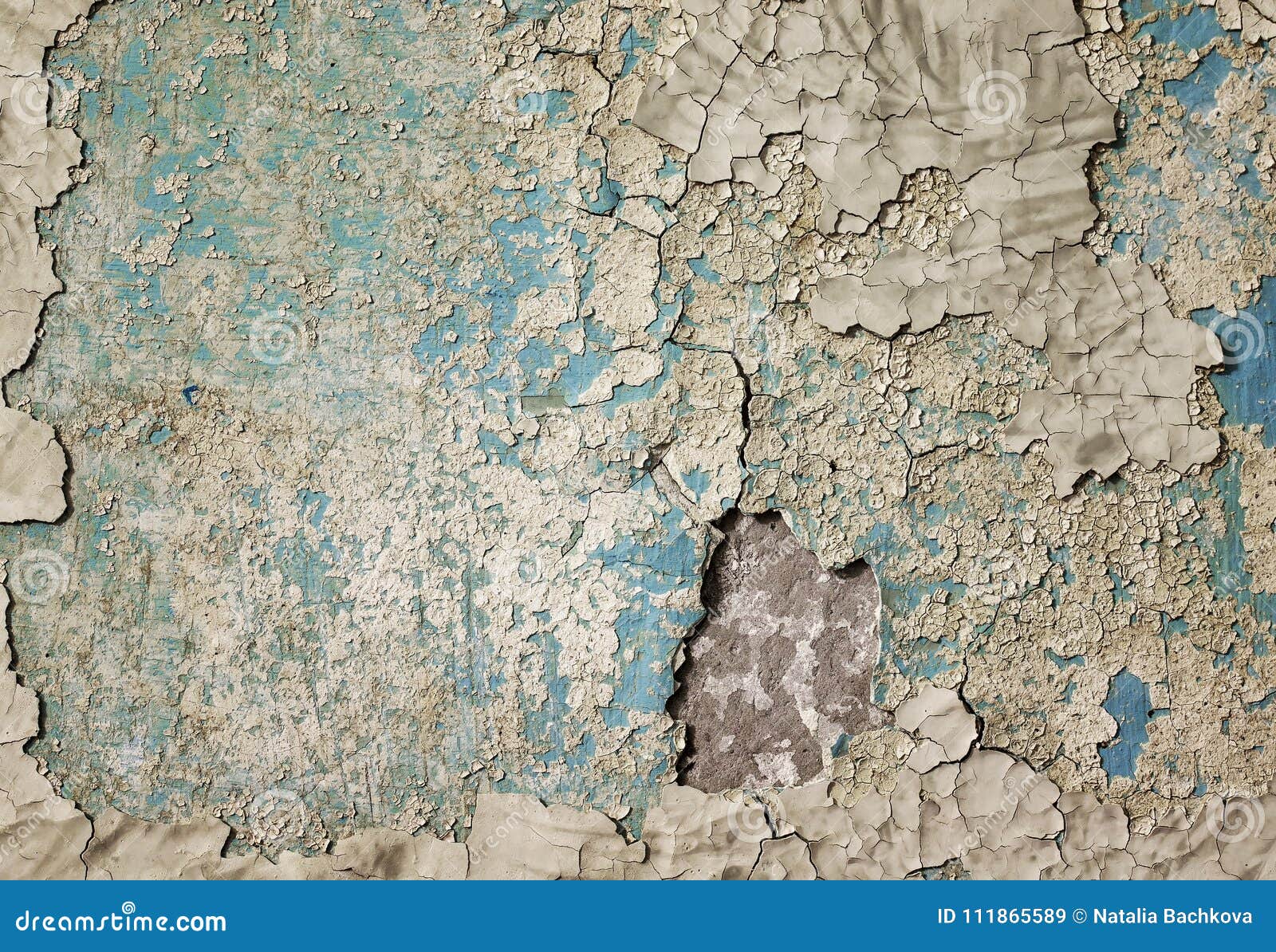 Texture of Old Wall with Many Layers of Peeling Paint and Plaster Stock