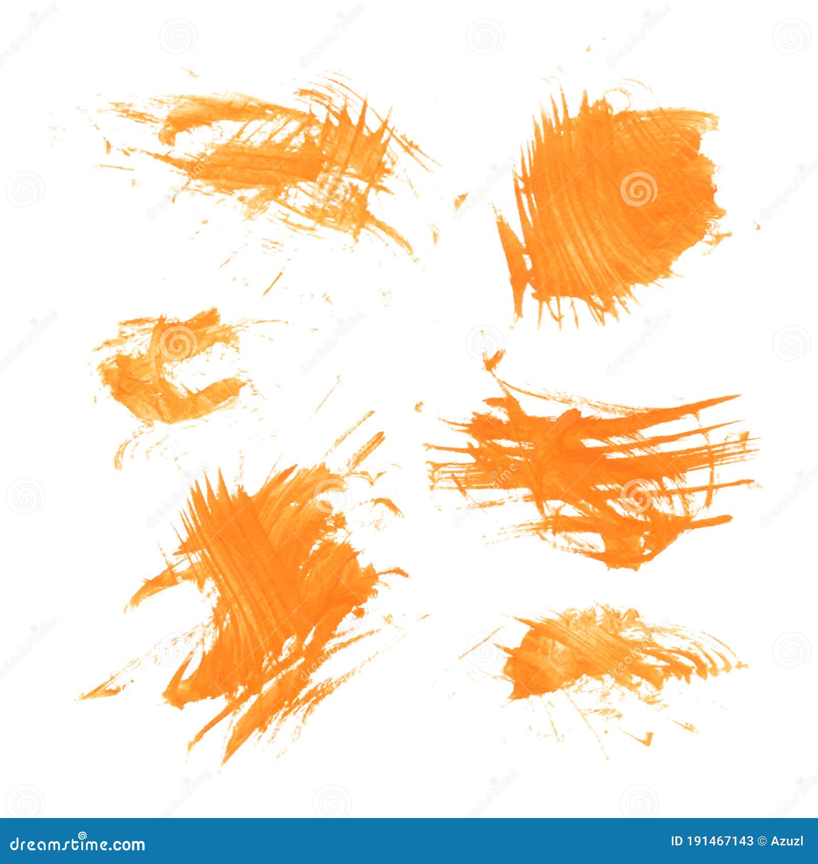 Texture Orange Paint Smears on White Background 33 Stock Illustration