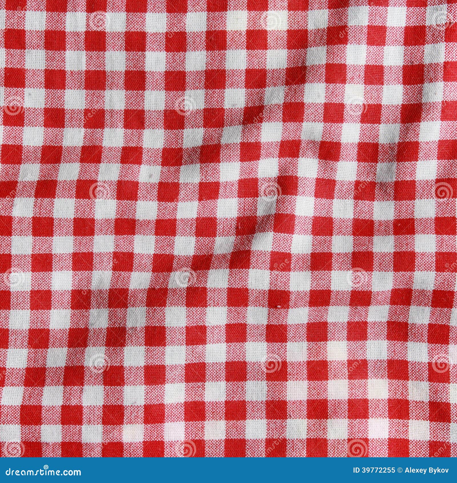 Texture of a Red and White Checkered Picnic Blanket. Stock Image
