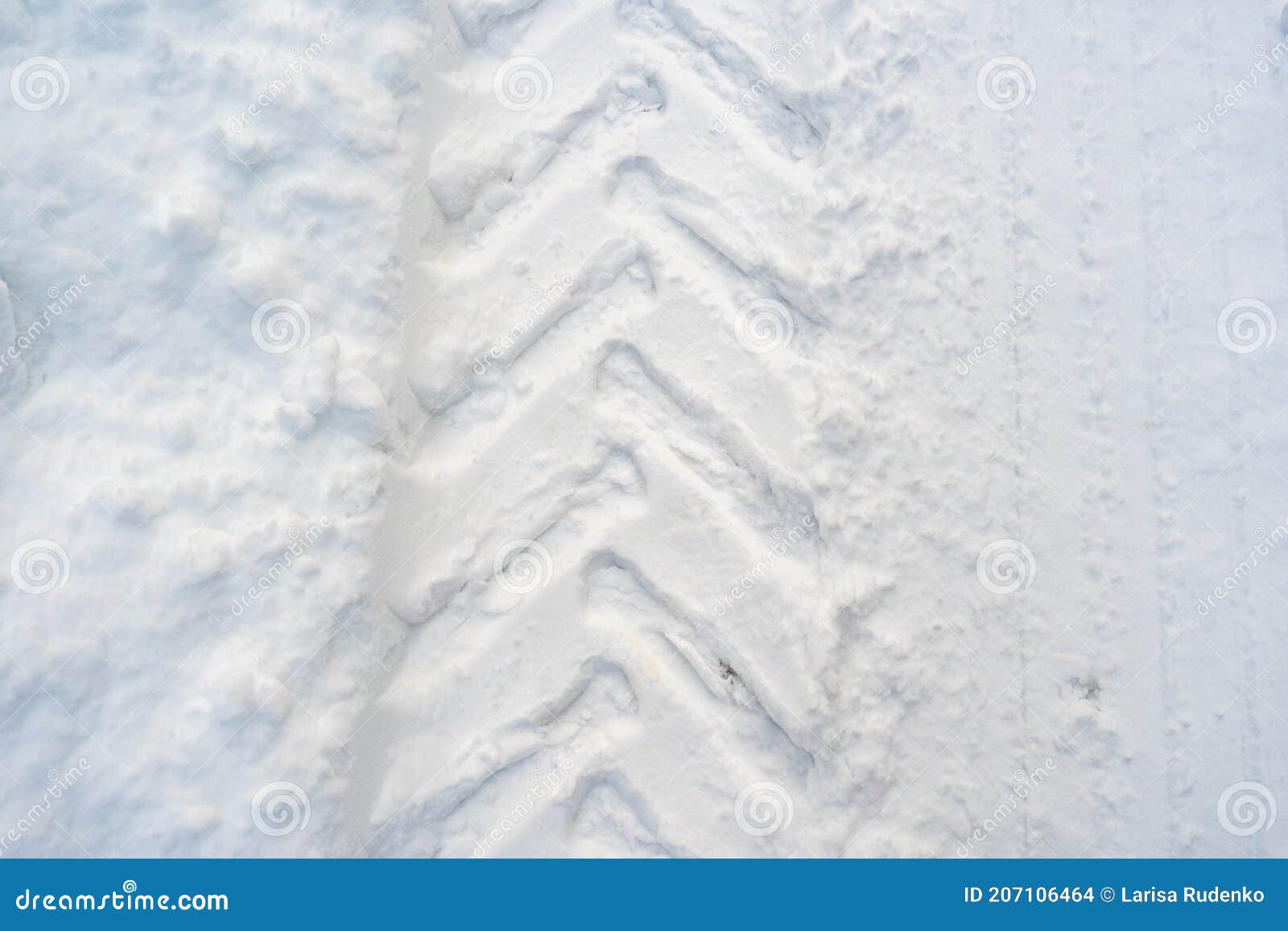 Texture Trace from Tractor Tires on Snow after a Snowstorm Stock Photo Image of close, snow