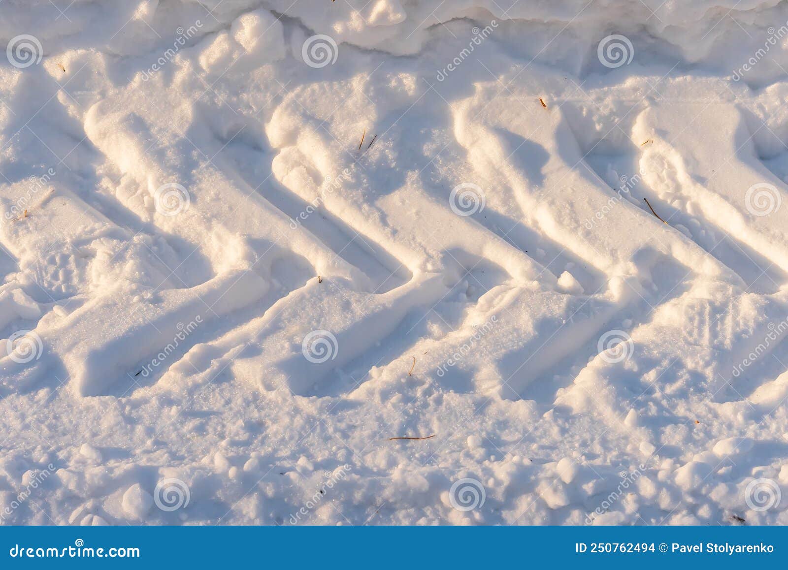 Texture from the Tractor Tire on the Snow Stock Photo Image of