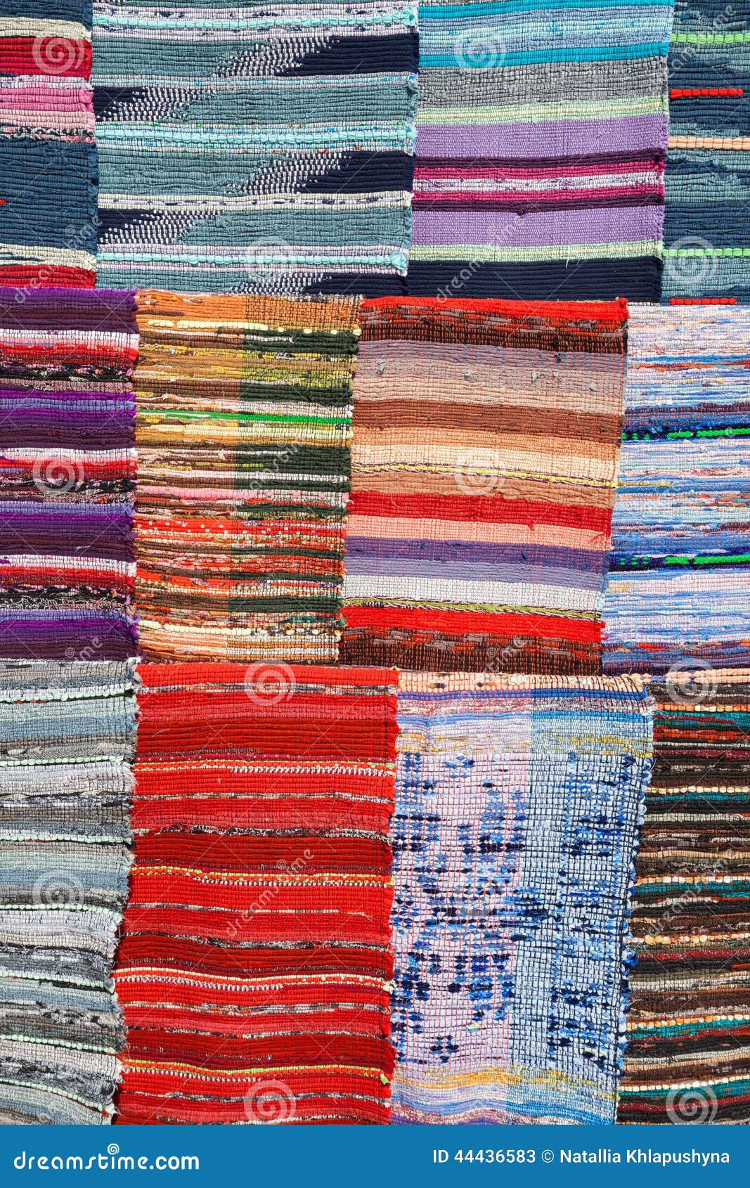 Texture of Traditional Colorful Ethnic Rug Textile. Stock Image Image