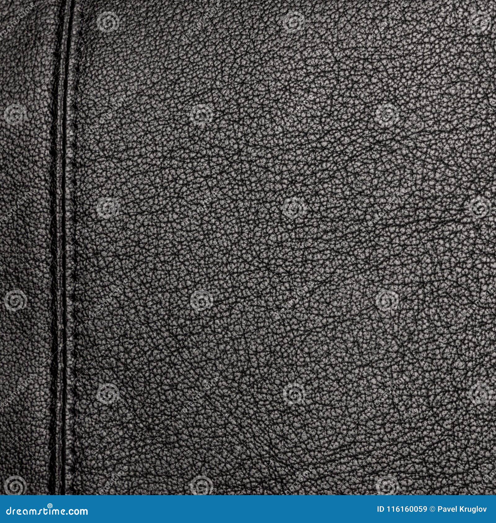 The Texture of the Two Stitched Halves of Soft Black Leather Stock ...