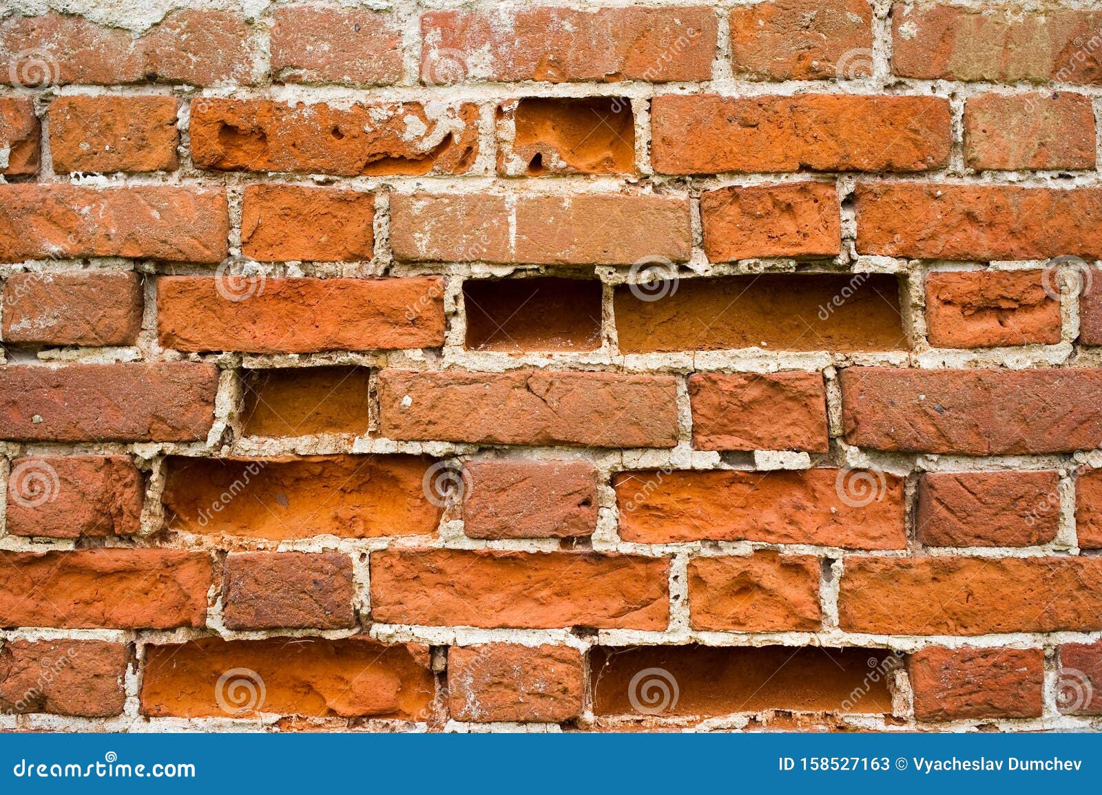 Texture of a Very Old Crumbling Brick Wall. Part of an Antique Building ...