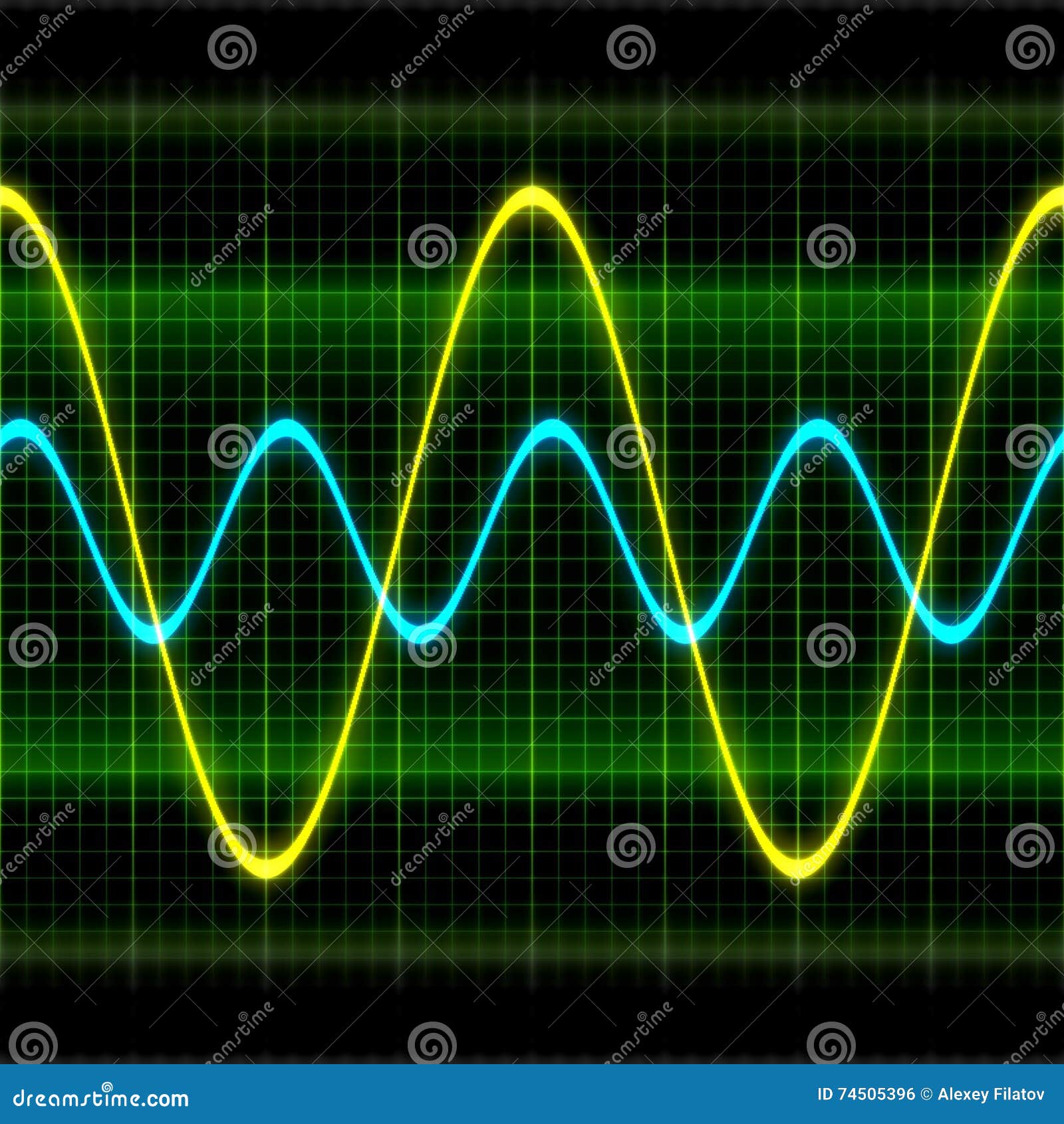 Texture Wave Oscilloscope 3D Illustration Stock Photo - Image of sine